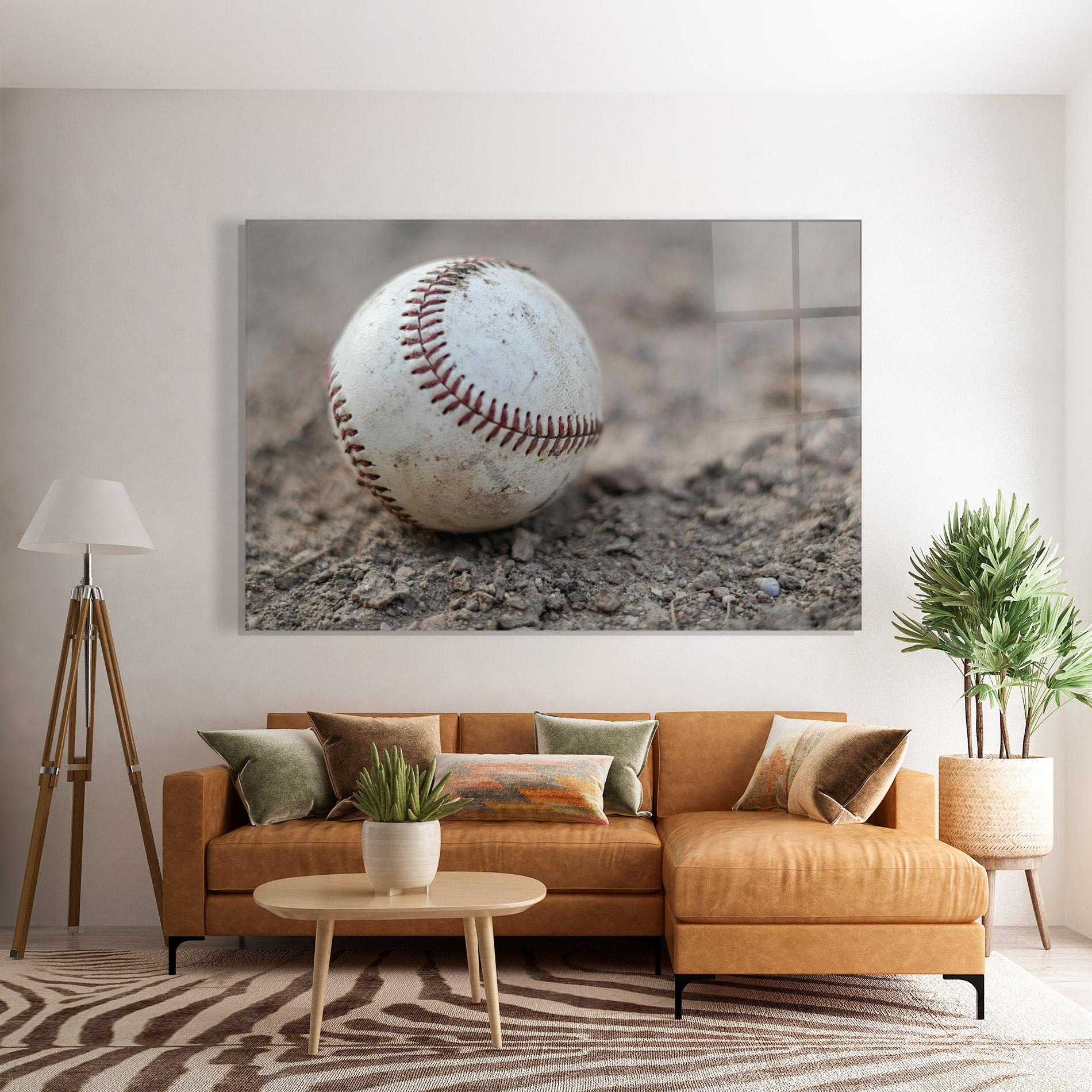 Glasbild Dusty Baseball Ball mockup 7