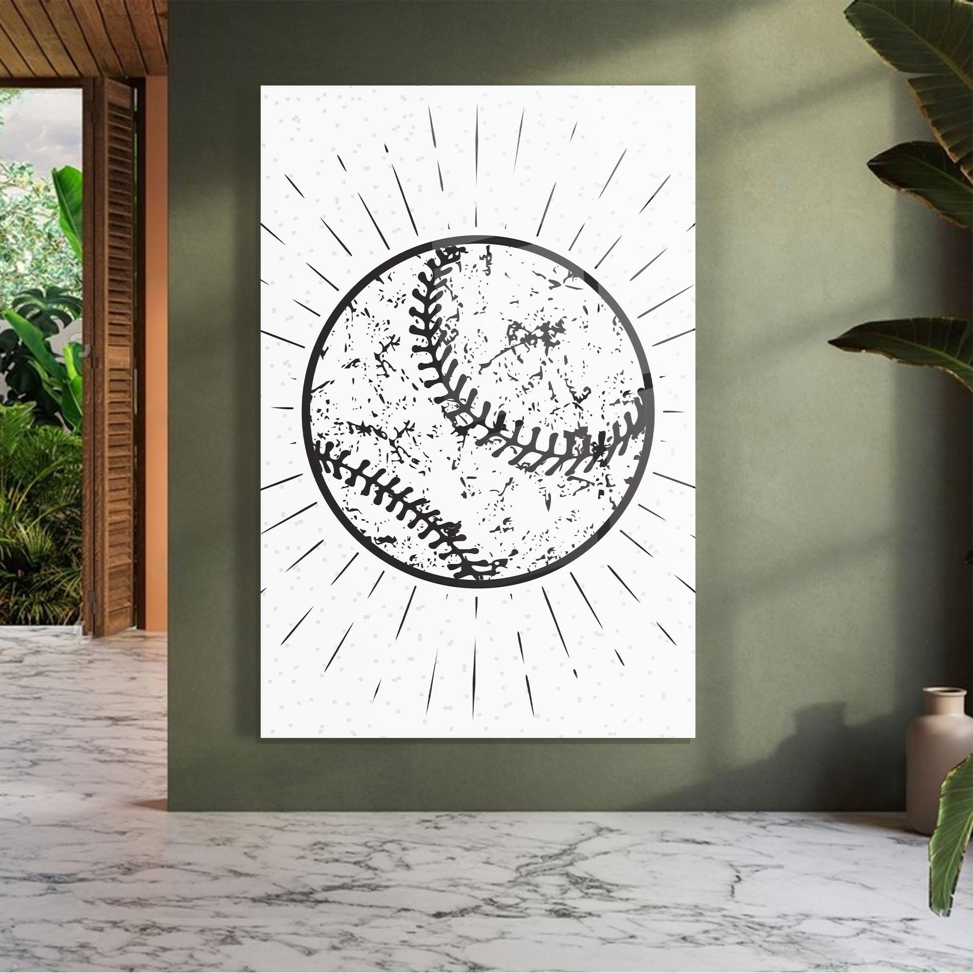 Glasbild Baseball Ball Line mockup 7