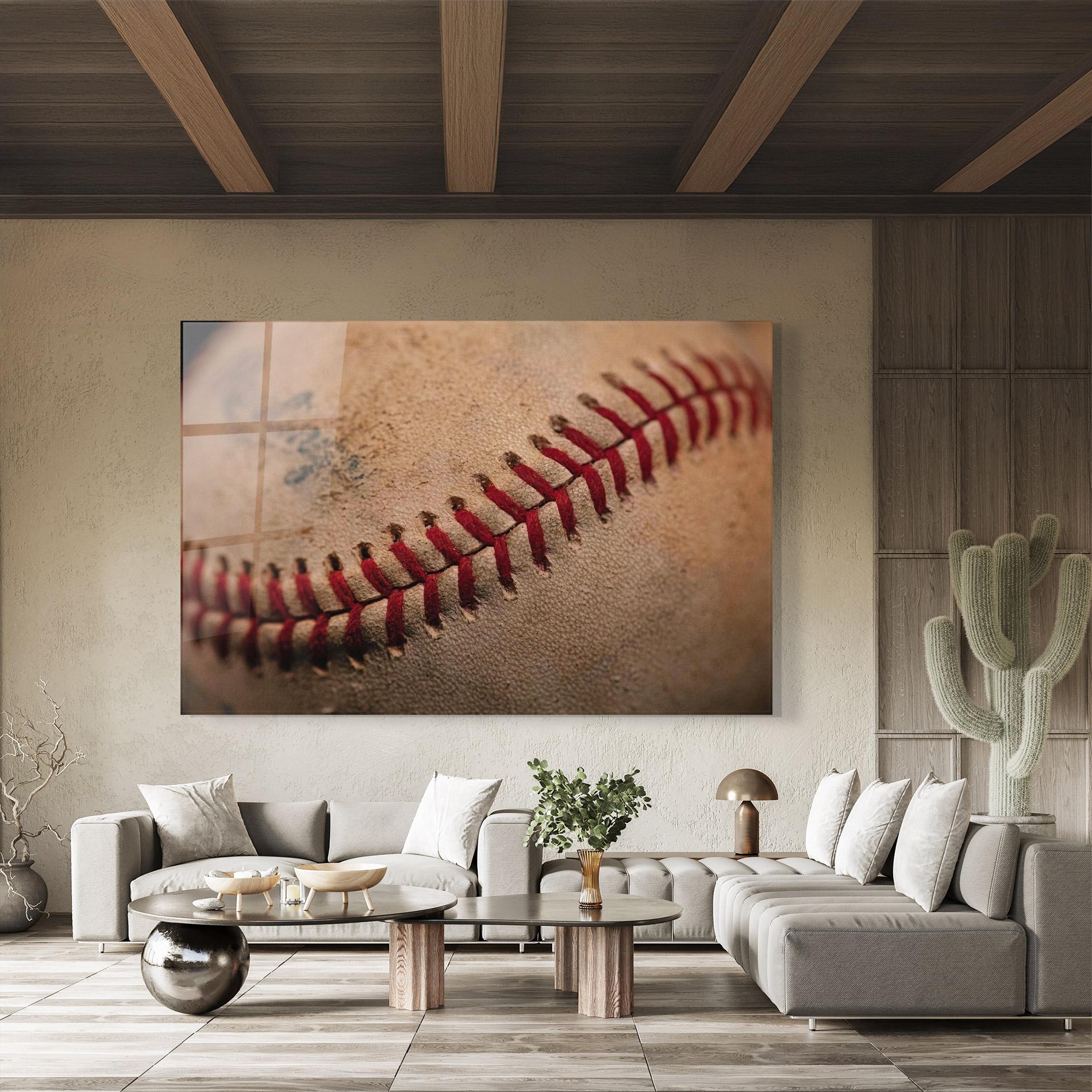 Glasbild Baseball Ball Close Up mockup 8