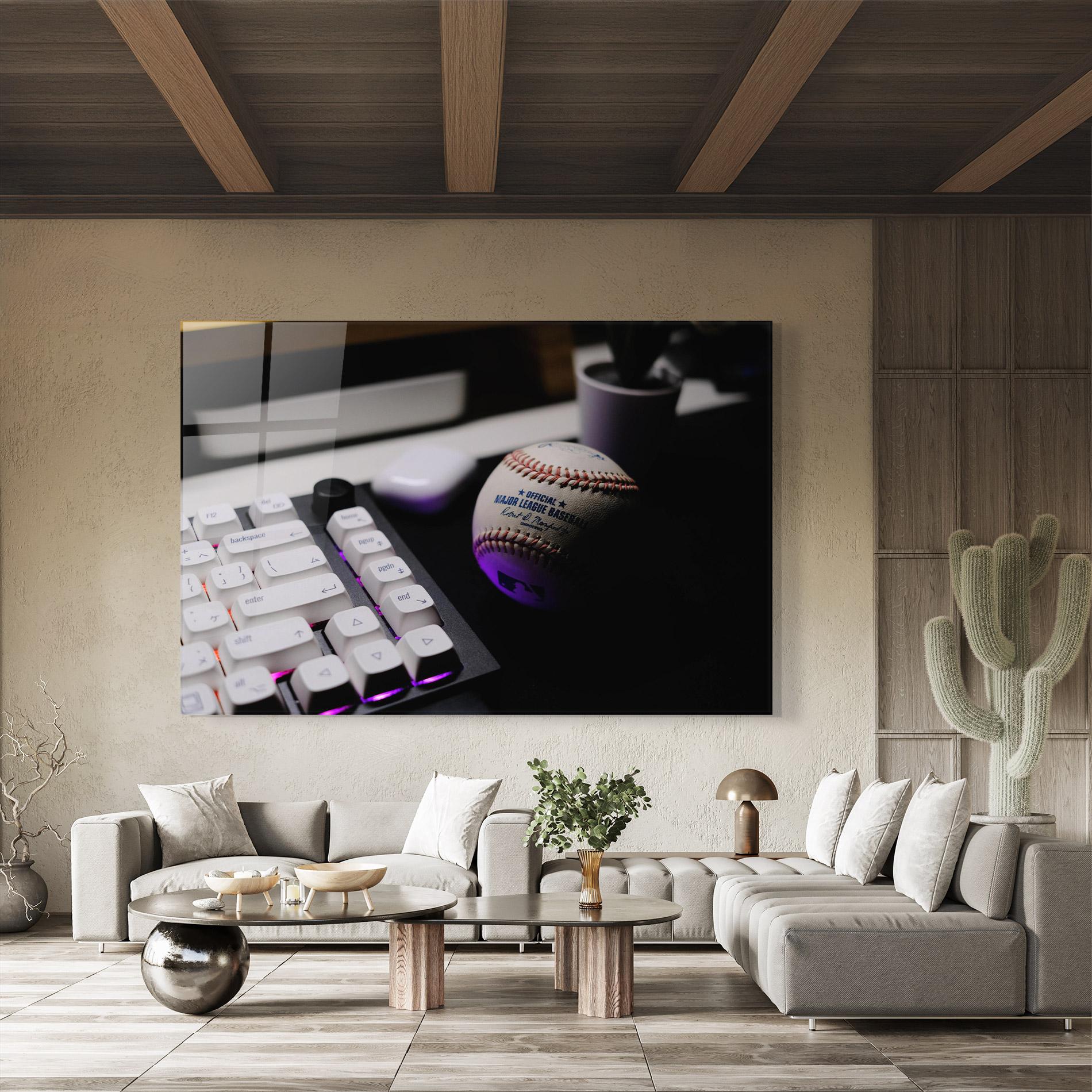 Glasbild Baseball Ball Gaming mockup 8