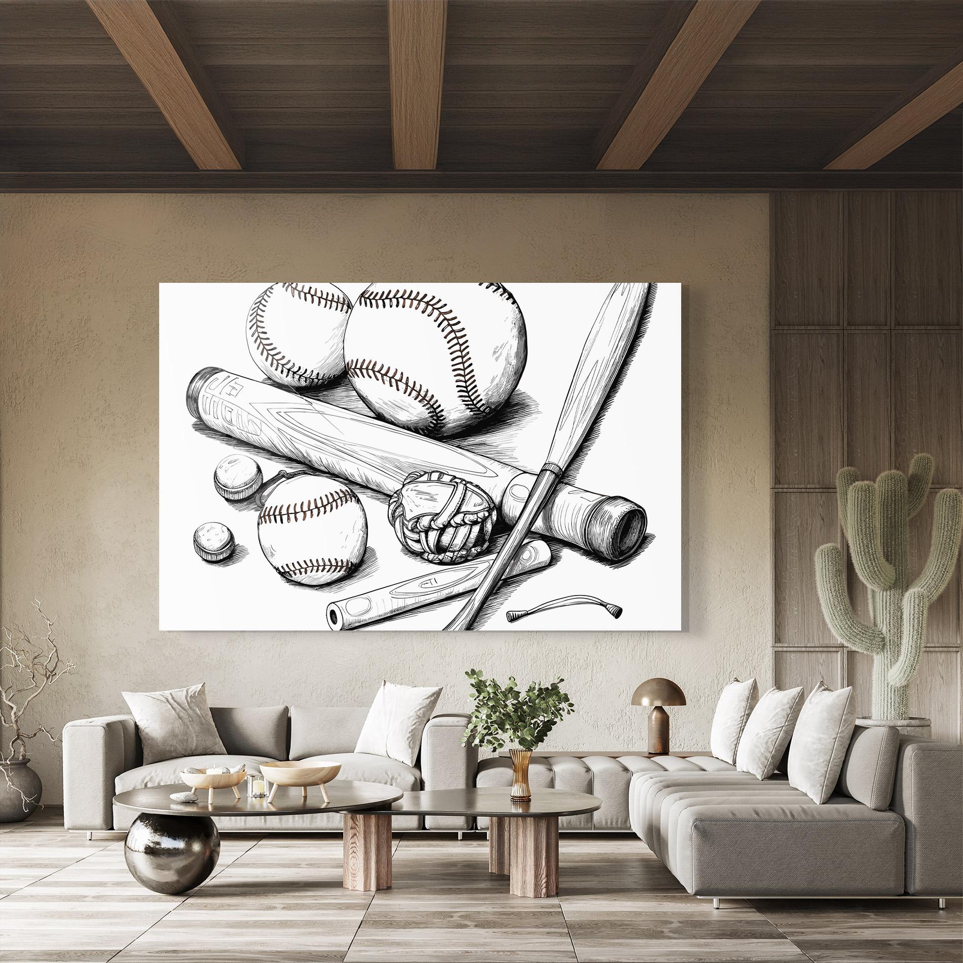 Glasbild Baseball Balls Line mockup 8