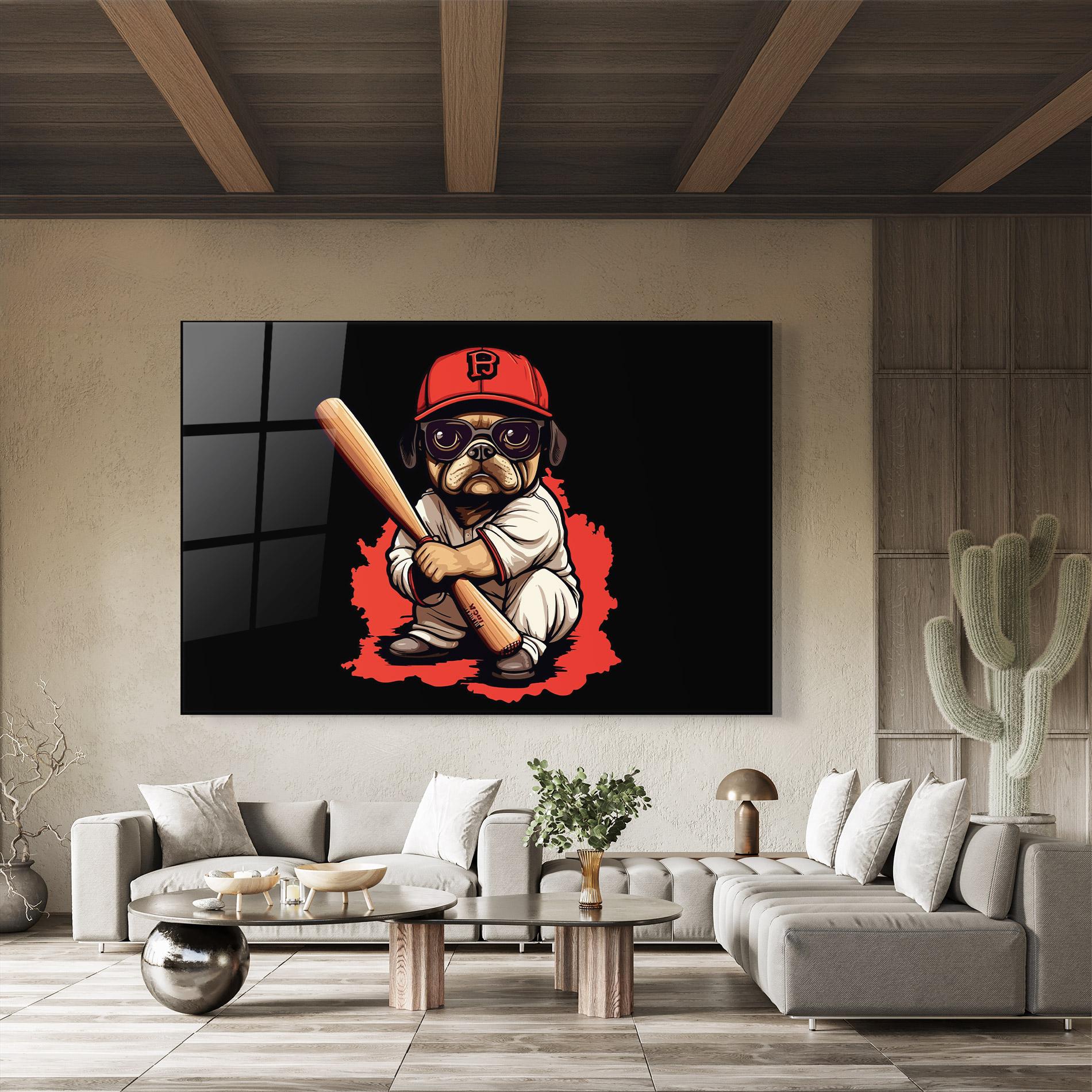 Glasbild Baseball Dog mockup 8