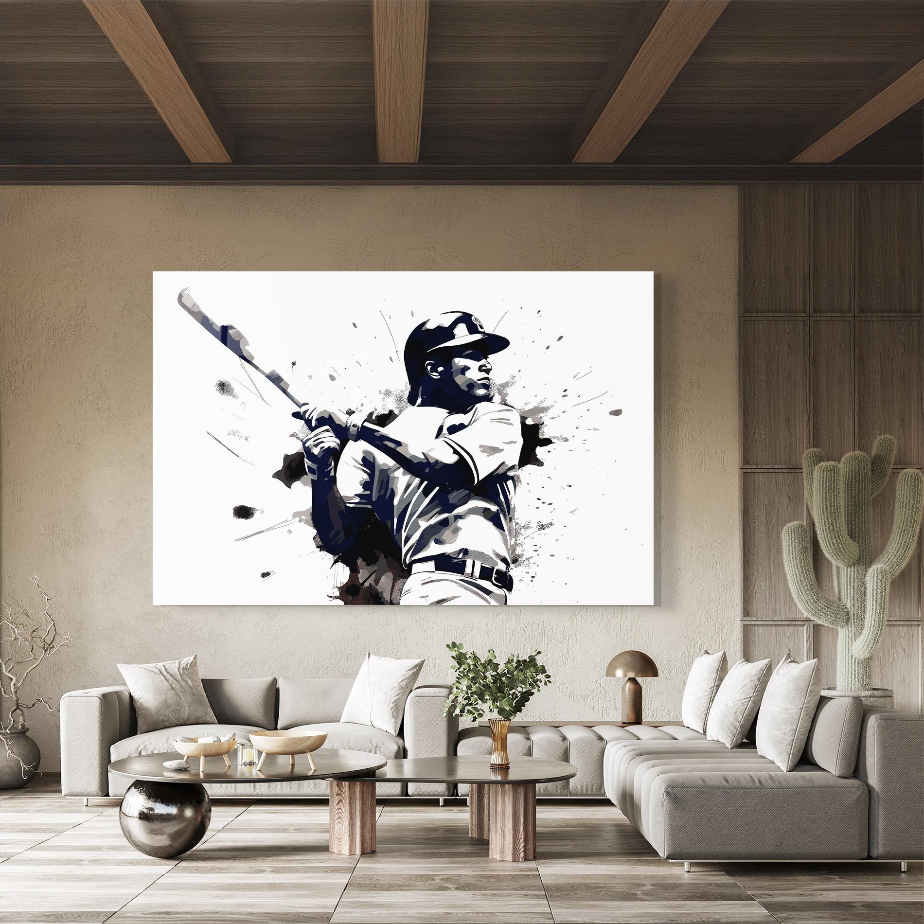 Glasbild Baseball Grey Art mockup 8