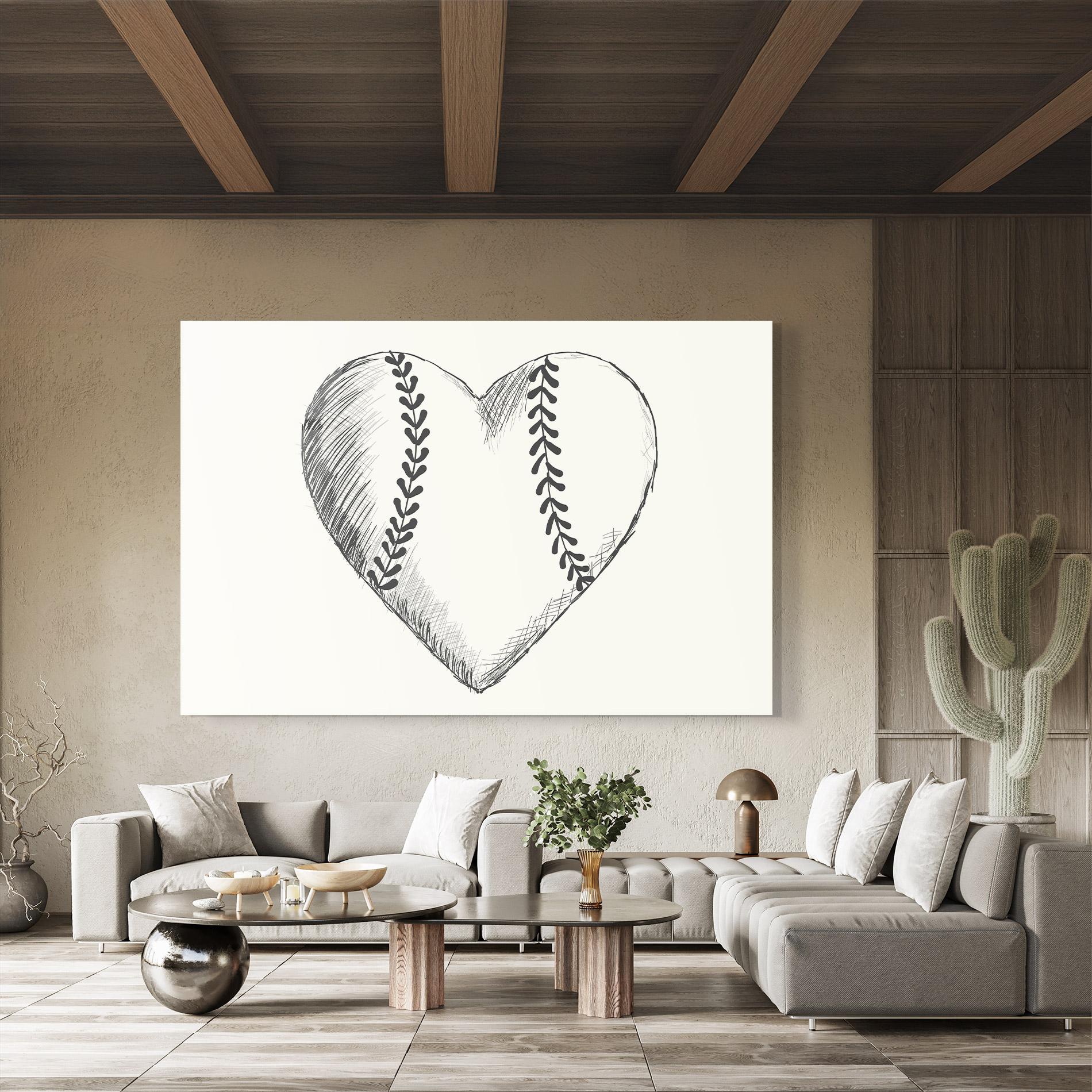 Glasbild Baseball Heart mockup 8