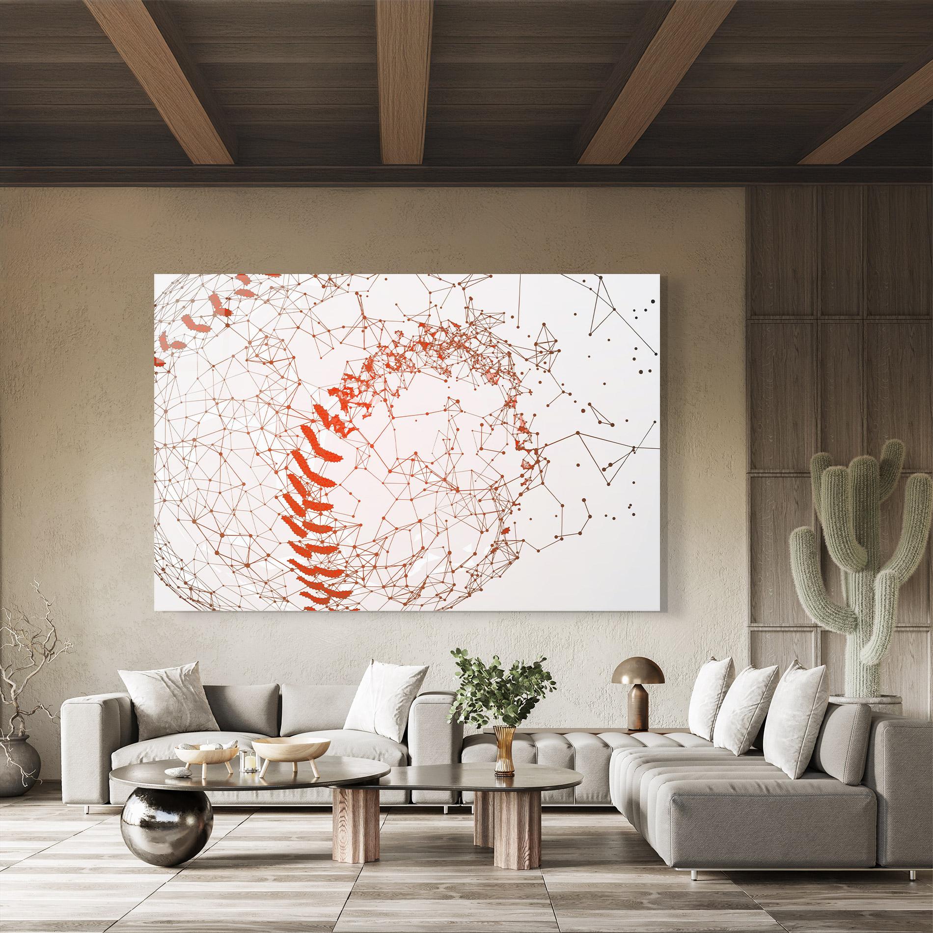 Glasbild Baseball Line Art mockup 8