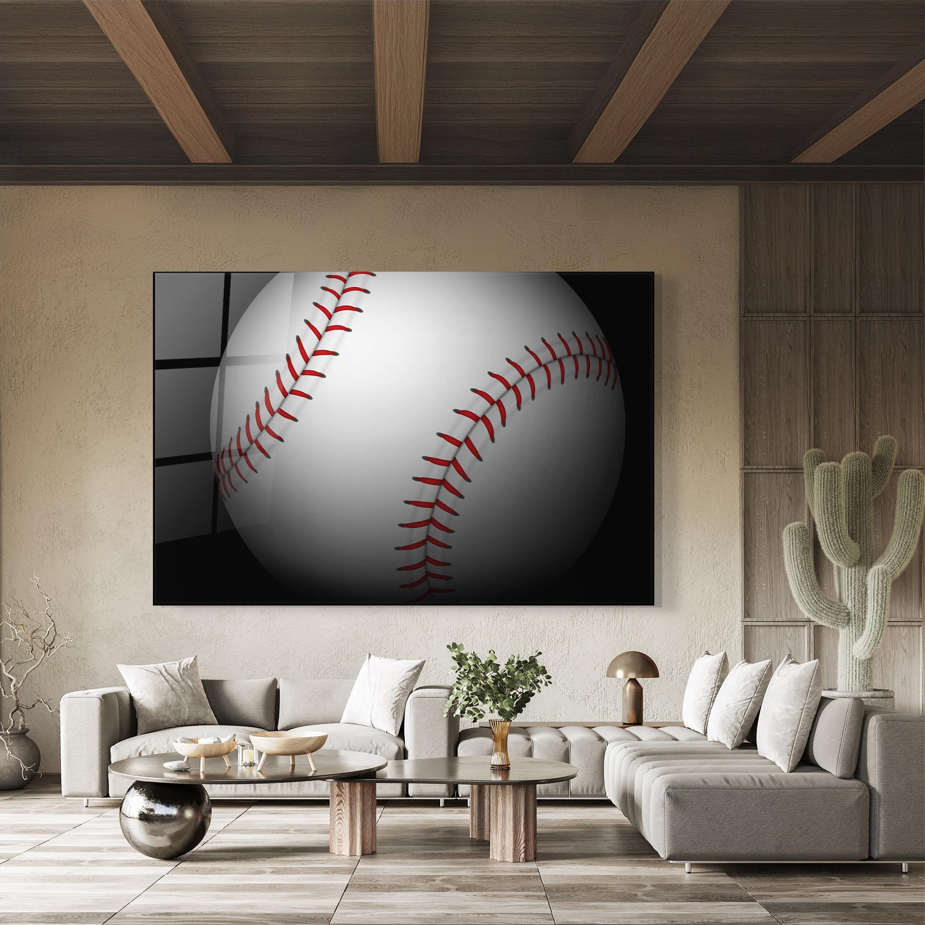Glasbild Close Up Baseball mockup 8