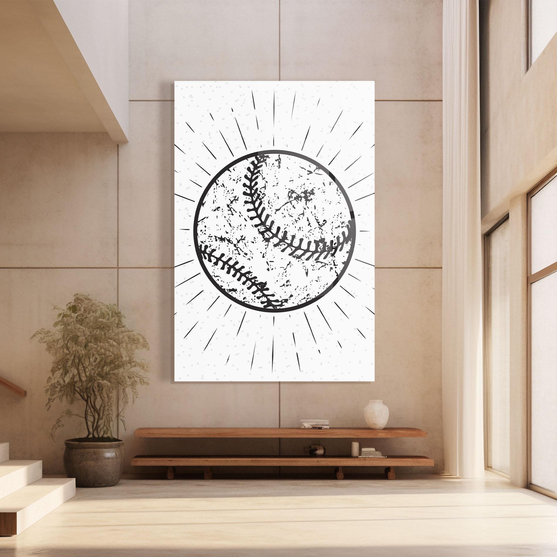Glasbild Baseball Ball Line mockup 8