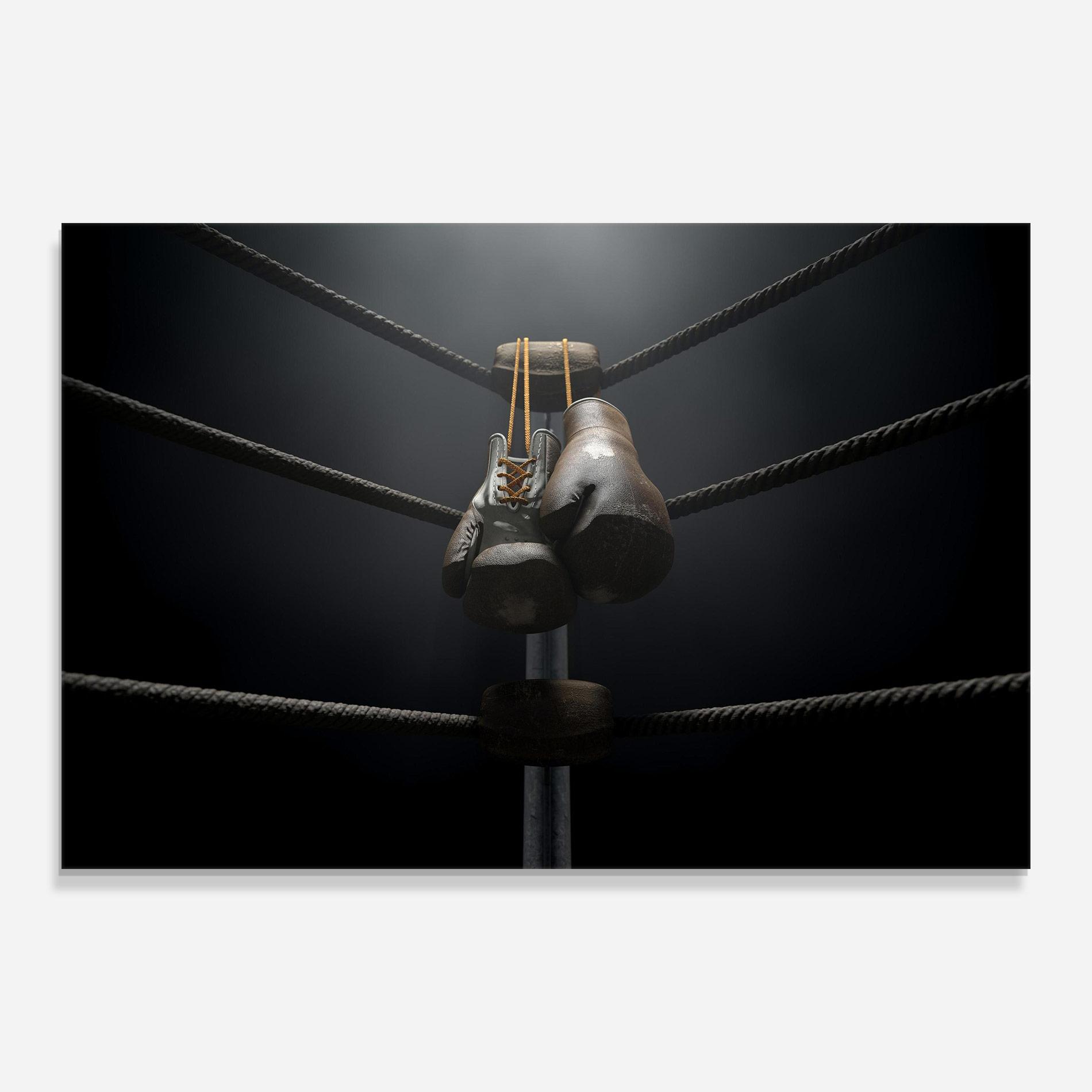 Glasbild Black Boxing Glove mockup 0
