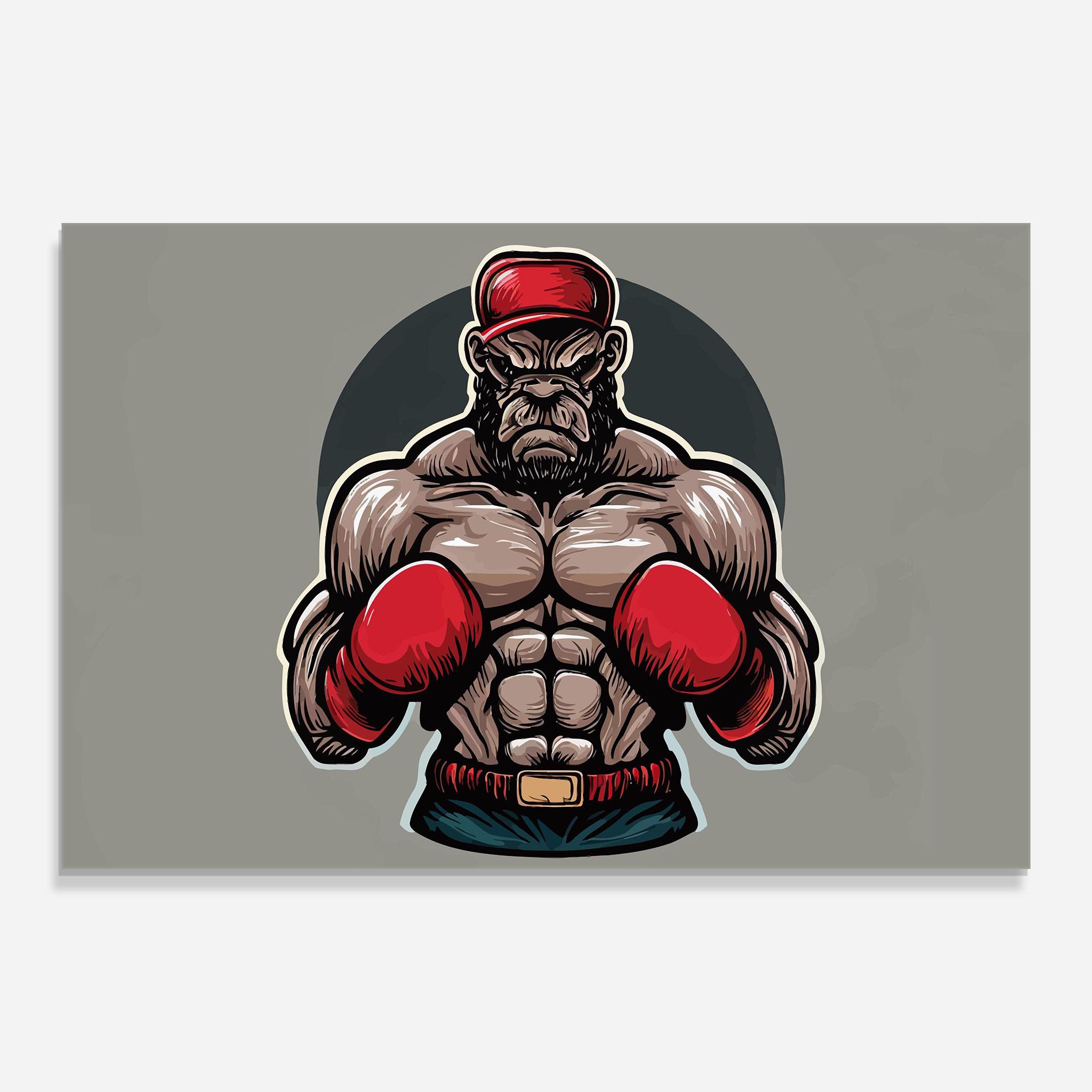 Glasbild Boxer Character mockup 0