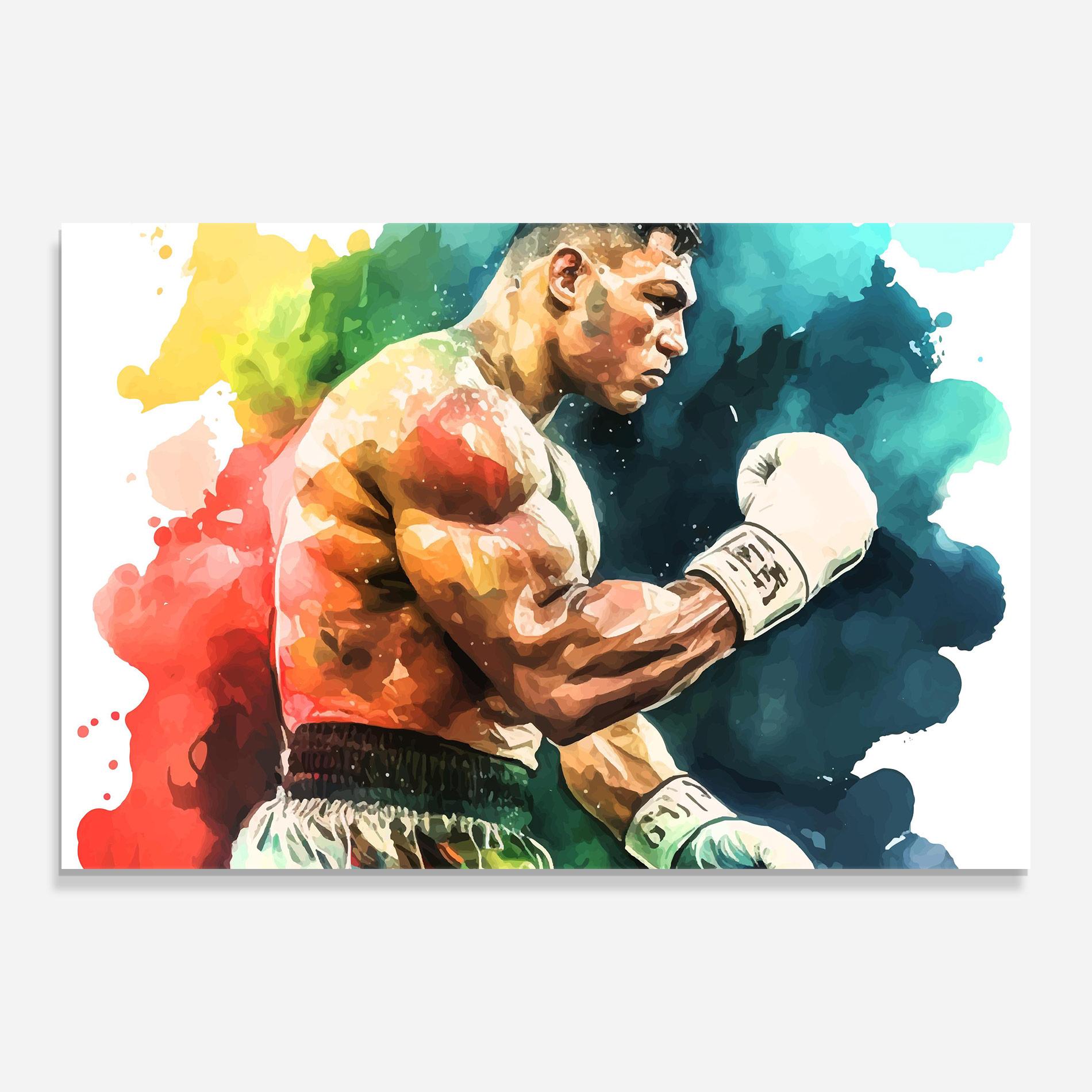 Glasbild Boxing Blue Red mockup 0
