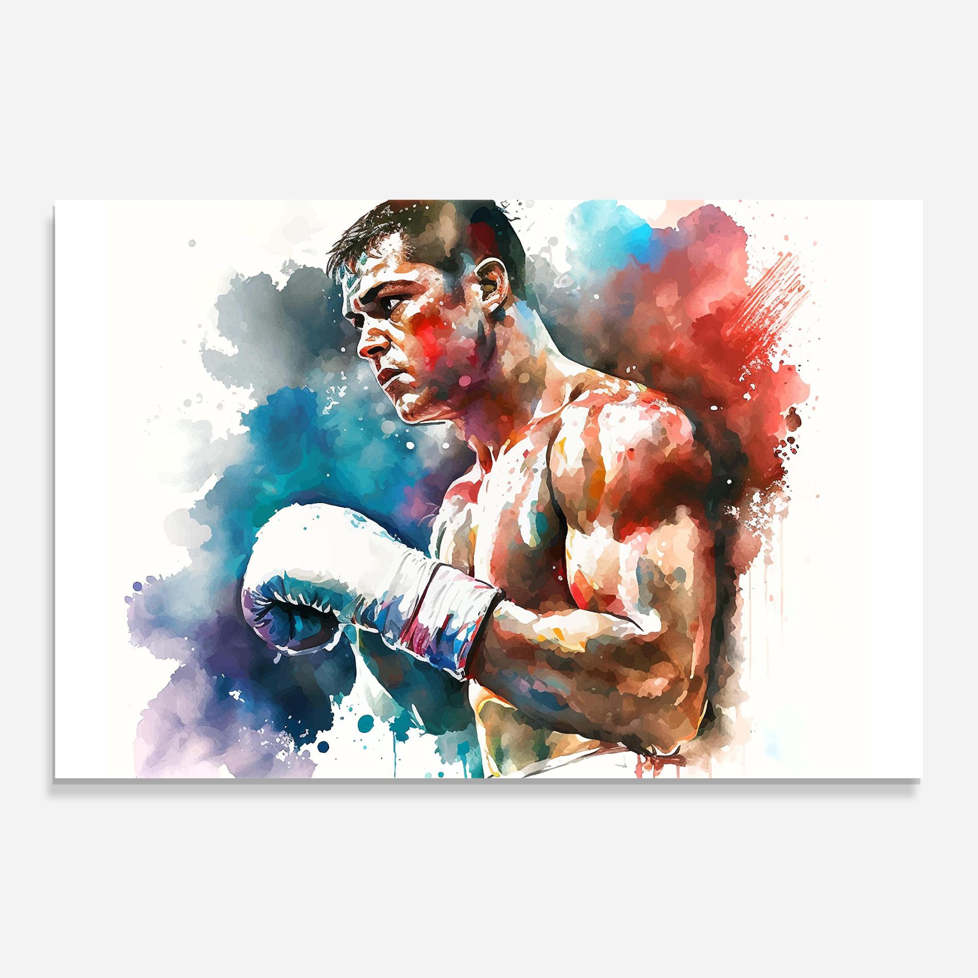 Glasbild Boxing Red Blue mockup 0