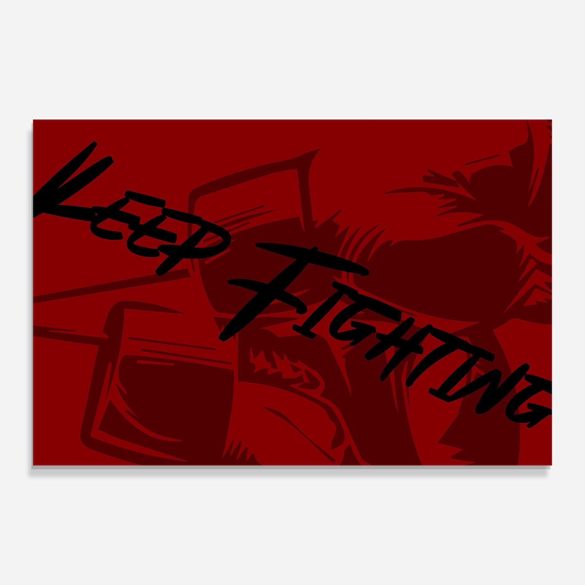 Glasbild Keep Fighting mockup 0