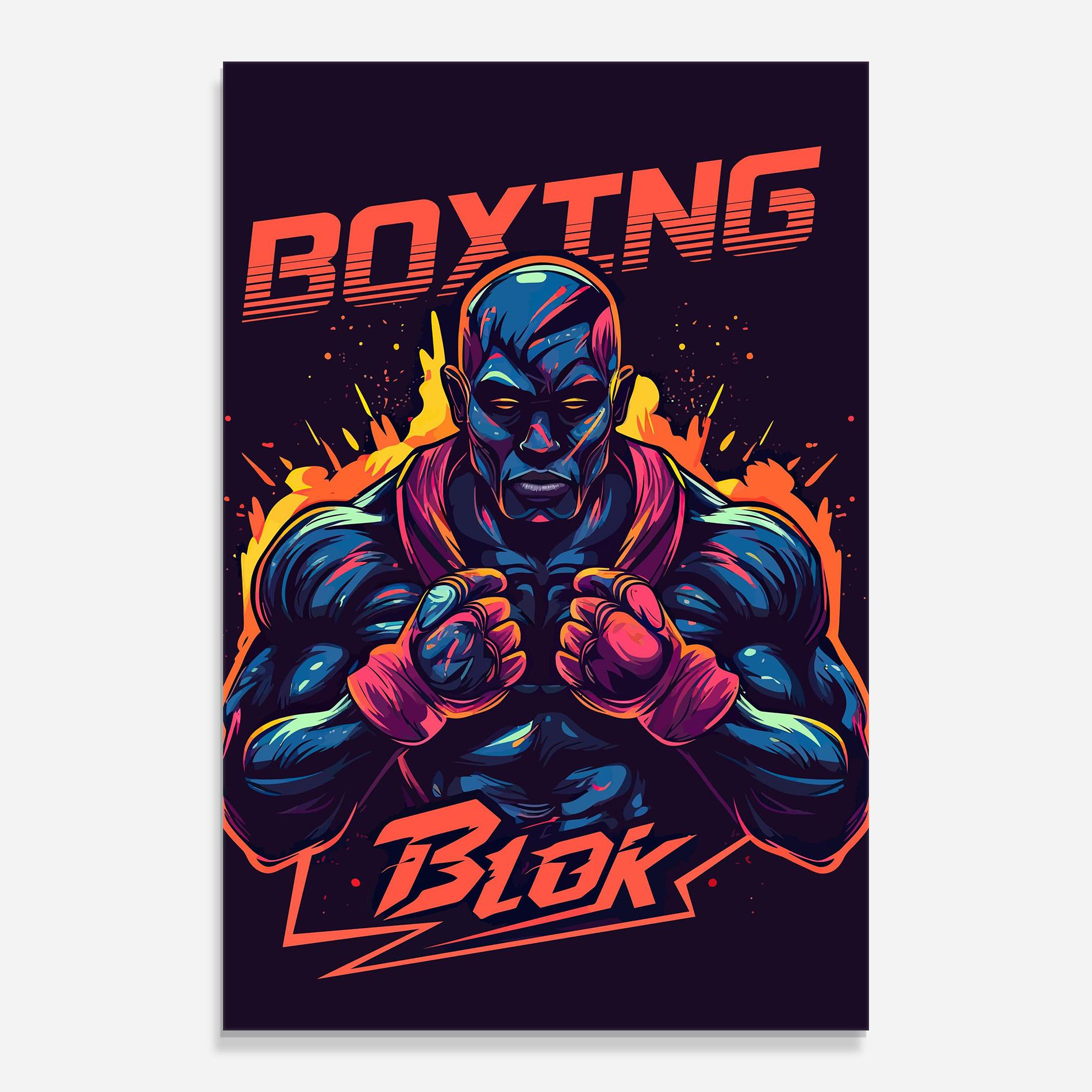 Glasbild Boxing Blok mockup 0