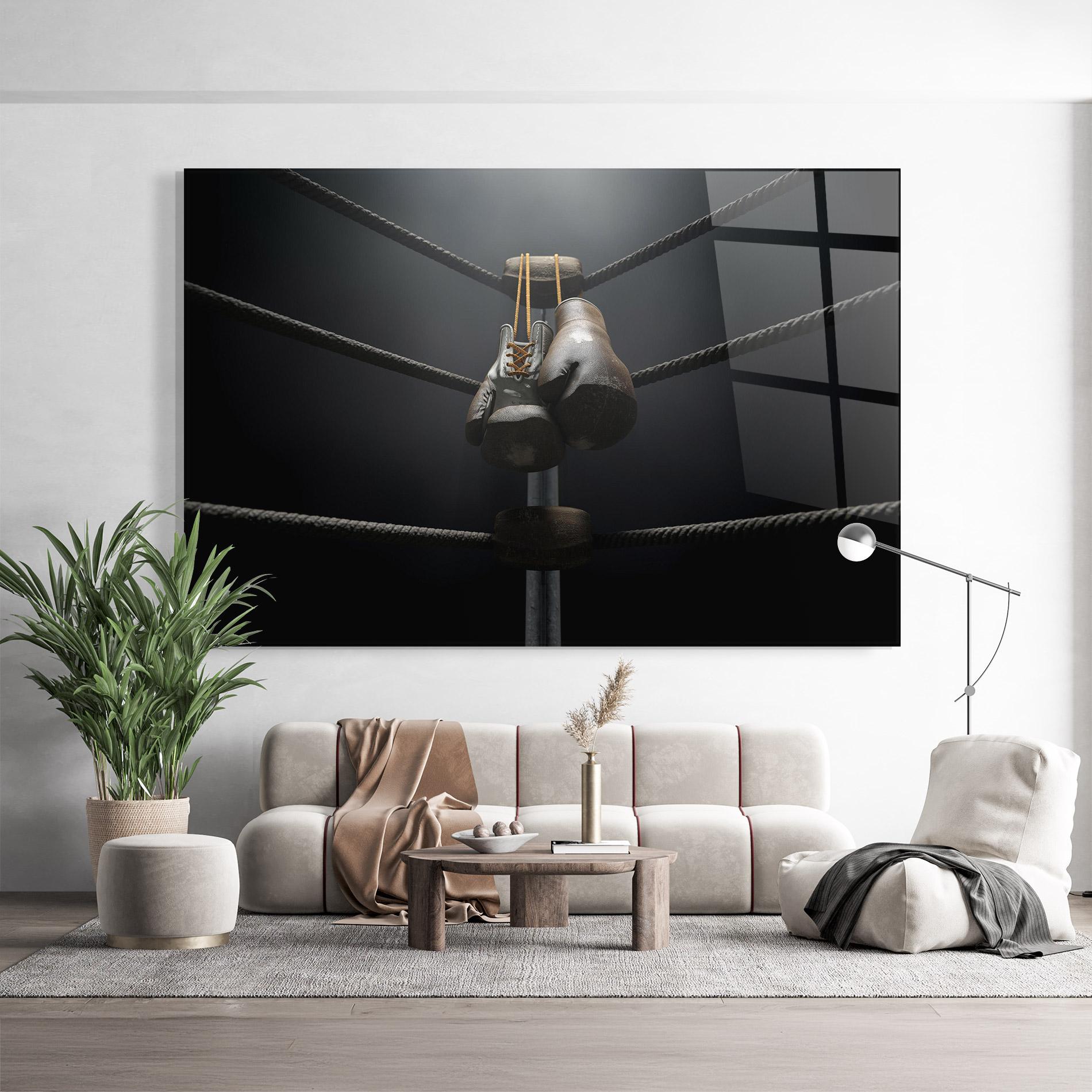 Glasbild Black Boxing Glove mockup 9