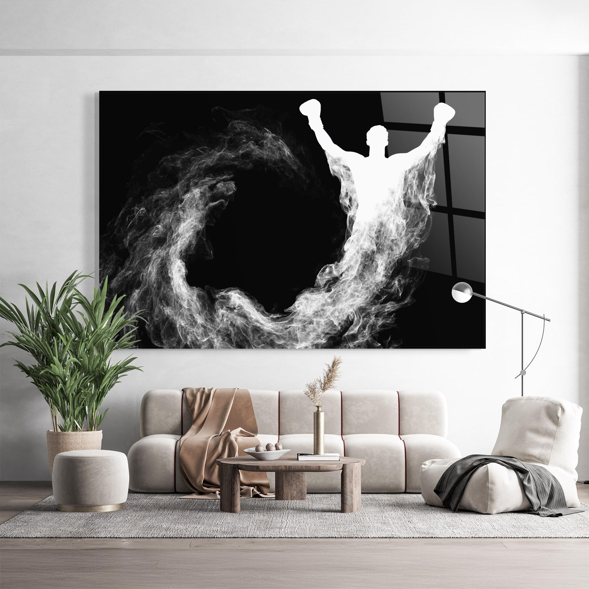 Glasbild Box White Smoke mockup 9