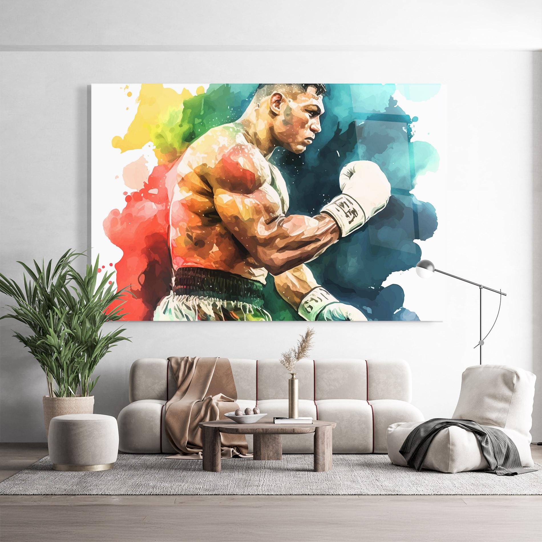 Glasbild Boxing Blue Red mockup 9