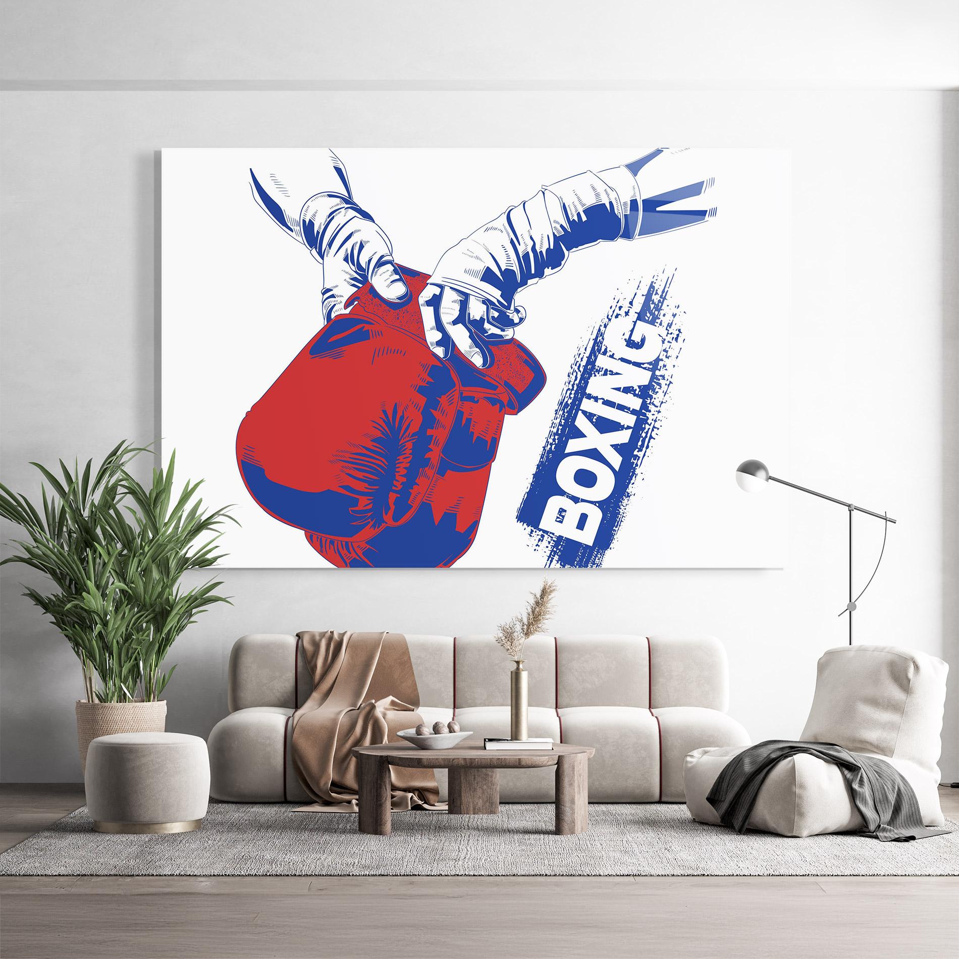Glasbild Boxing Blue mockup 9