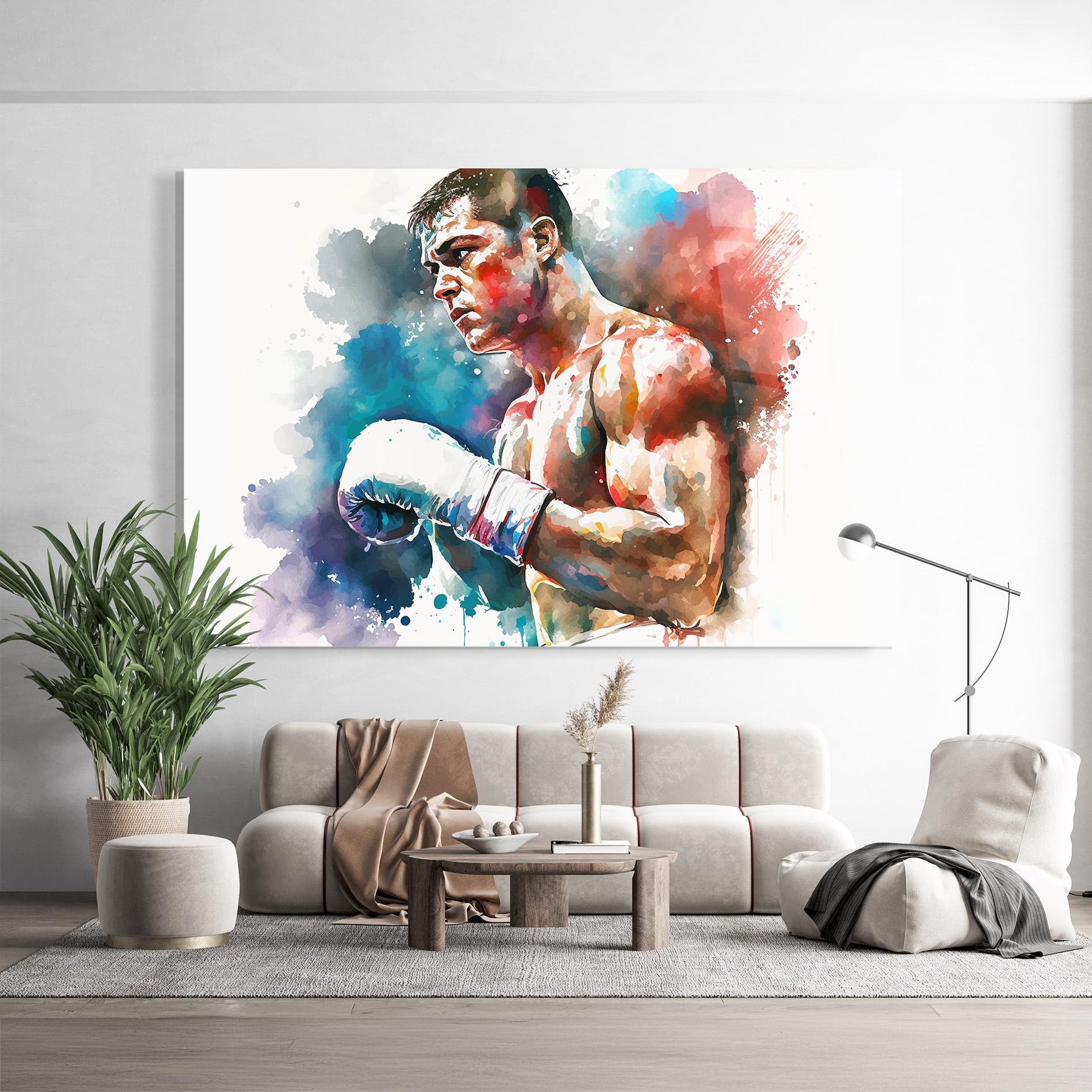 Glasbild Boxing Red Blue mockup 9