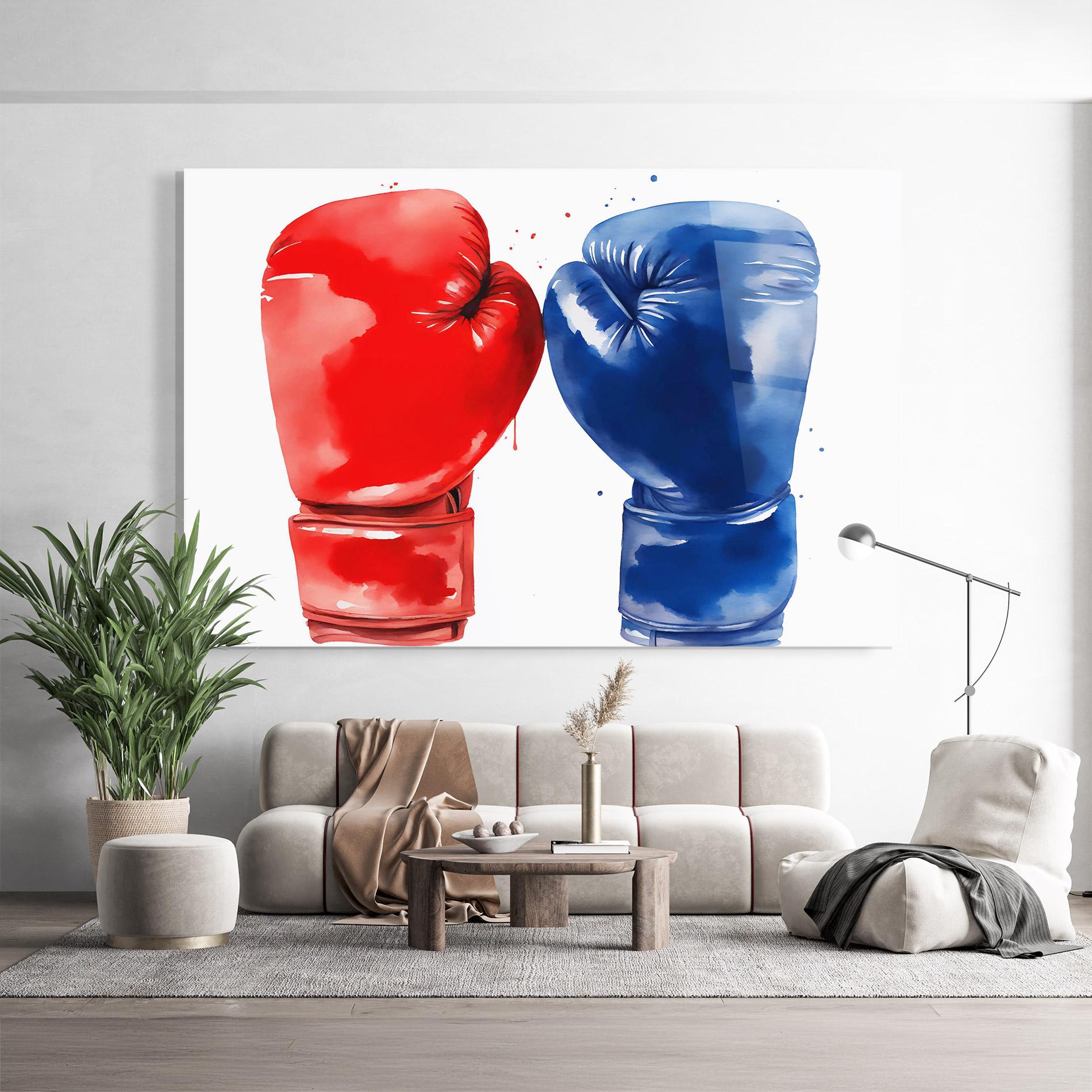 Glasbild Red Blue Box mockup 9