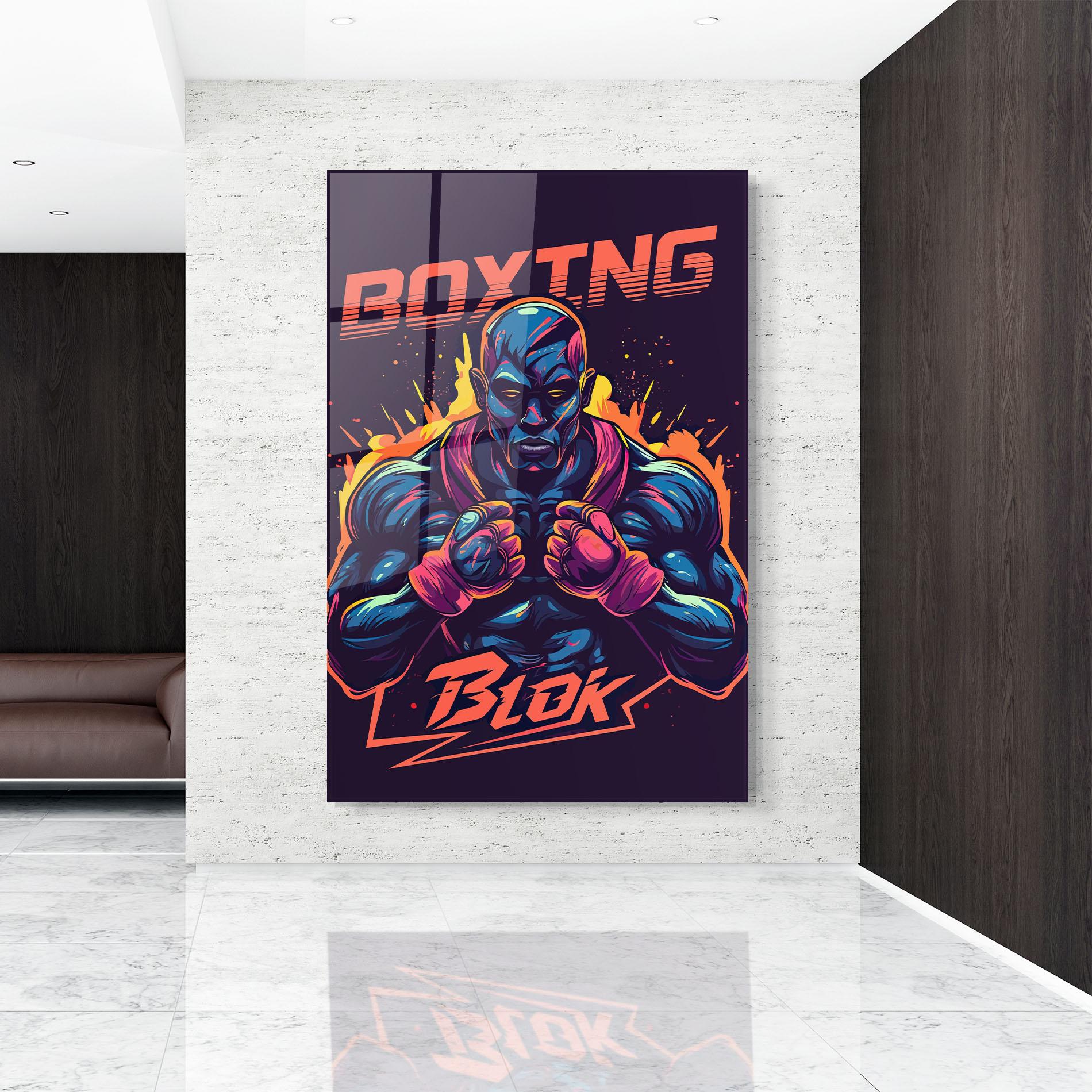Glasbild Boxing Blok mockup 9