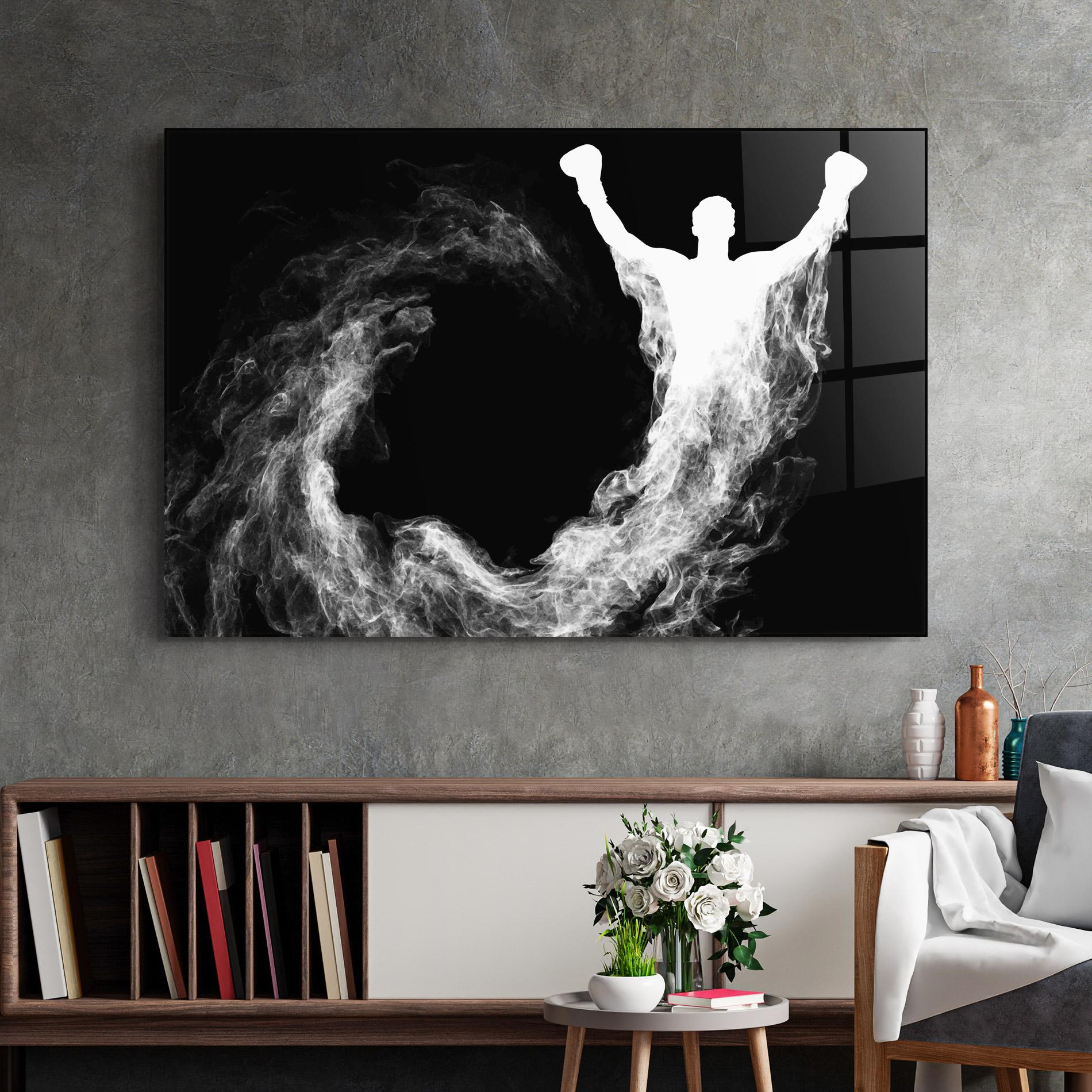 Glasbild Box White Smoke mockup 2