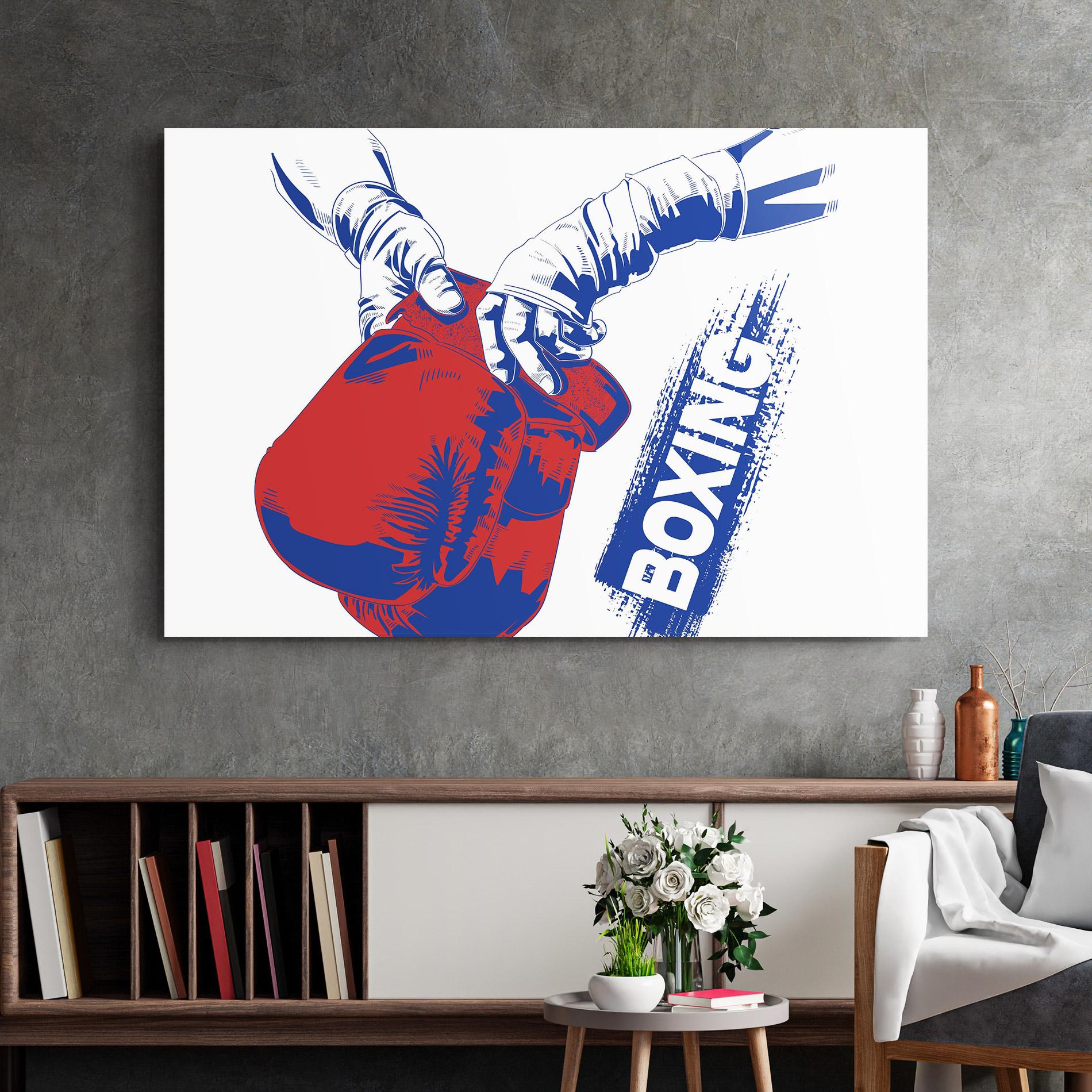 Glasbild Boxing Blue mockup 2