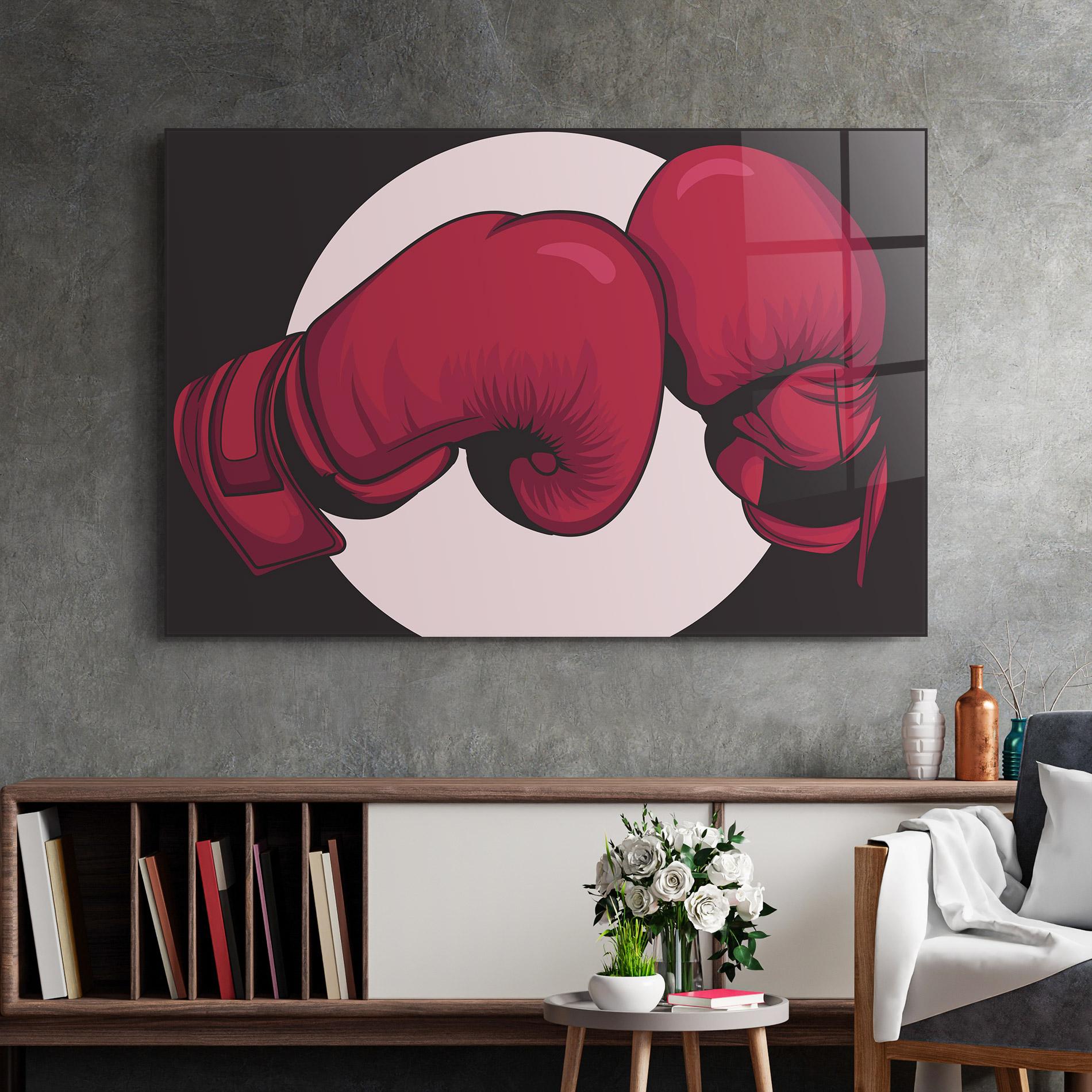 Glasbild Boxing Cream Circle mockup 2
