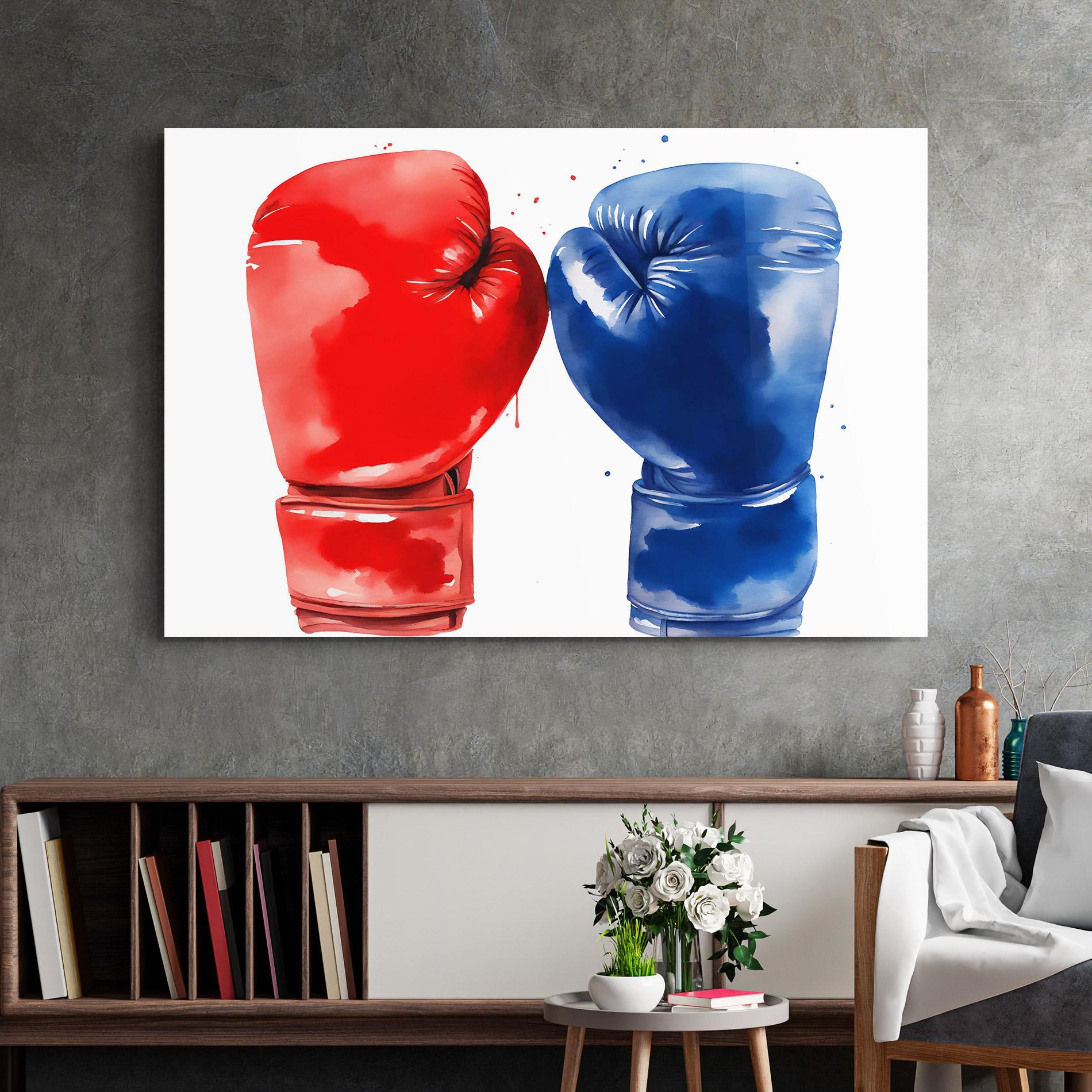 Glasbild Red Blue Box mockup 2