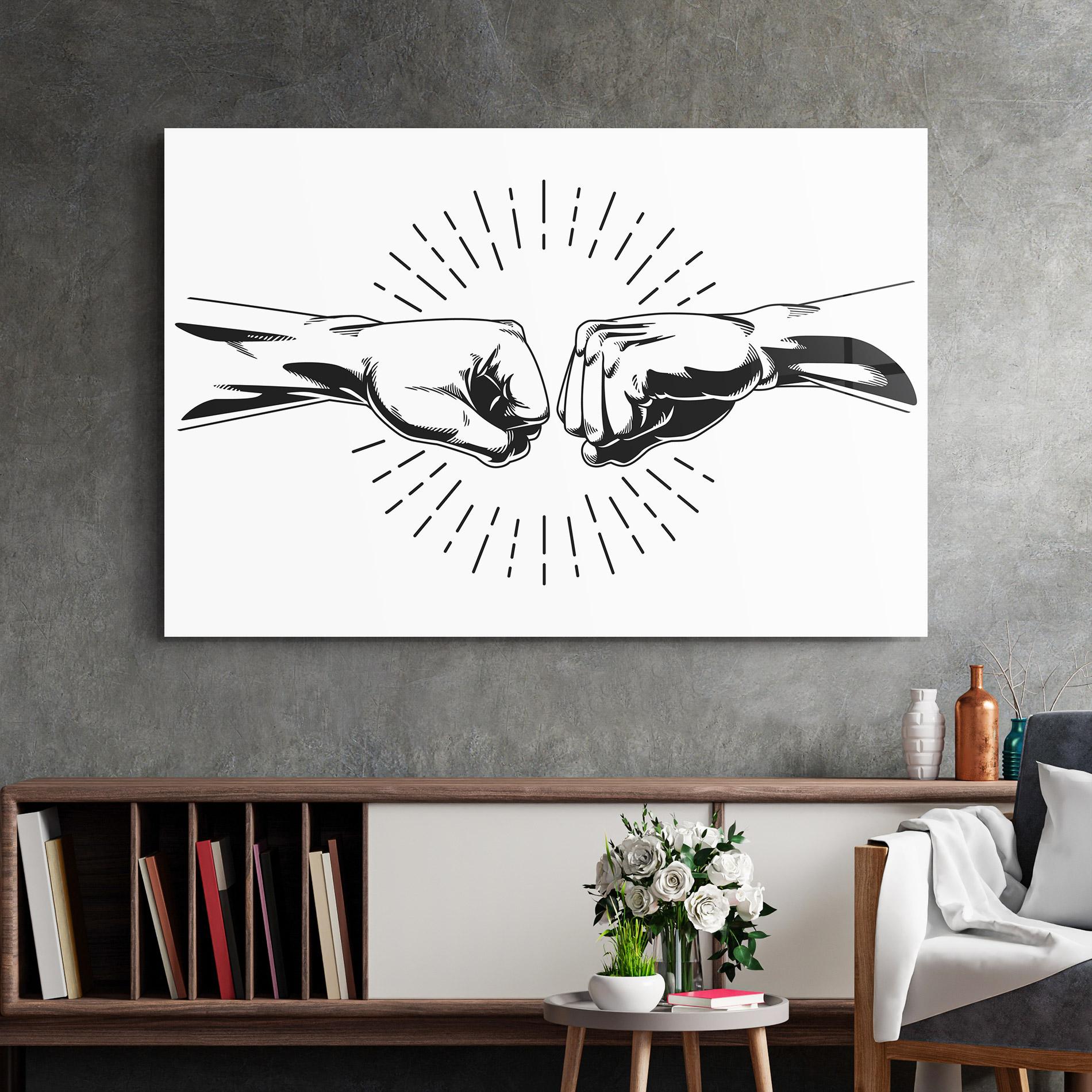 Glasbild White Handshake Box mockup 2