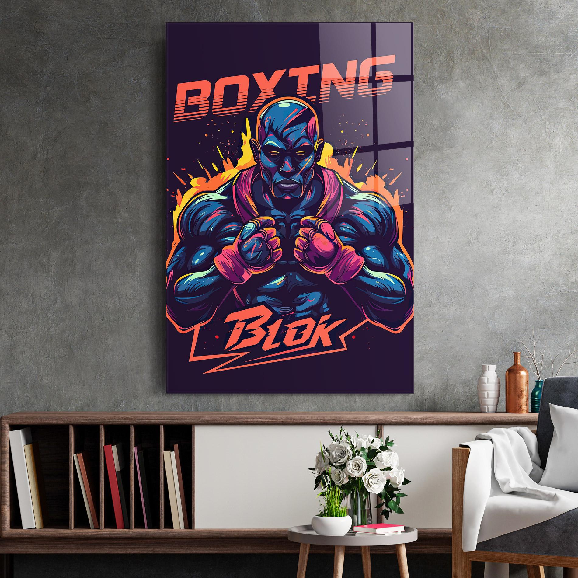 Glasbild Boxing Blok mockup 2