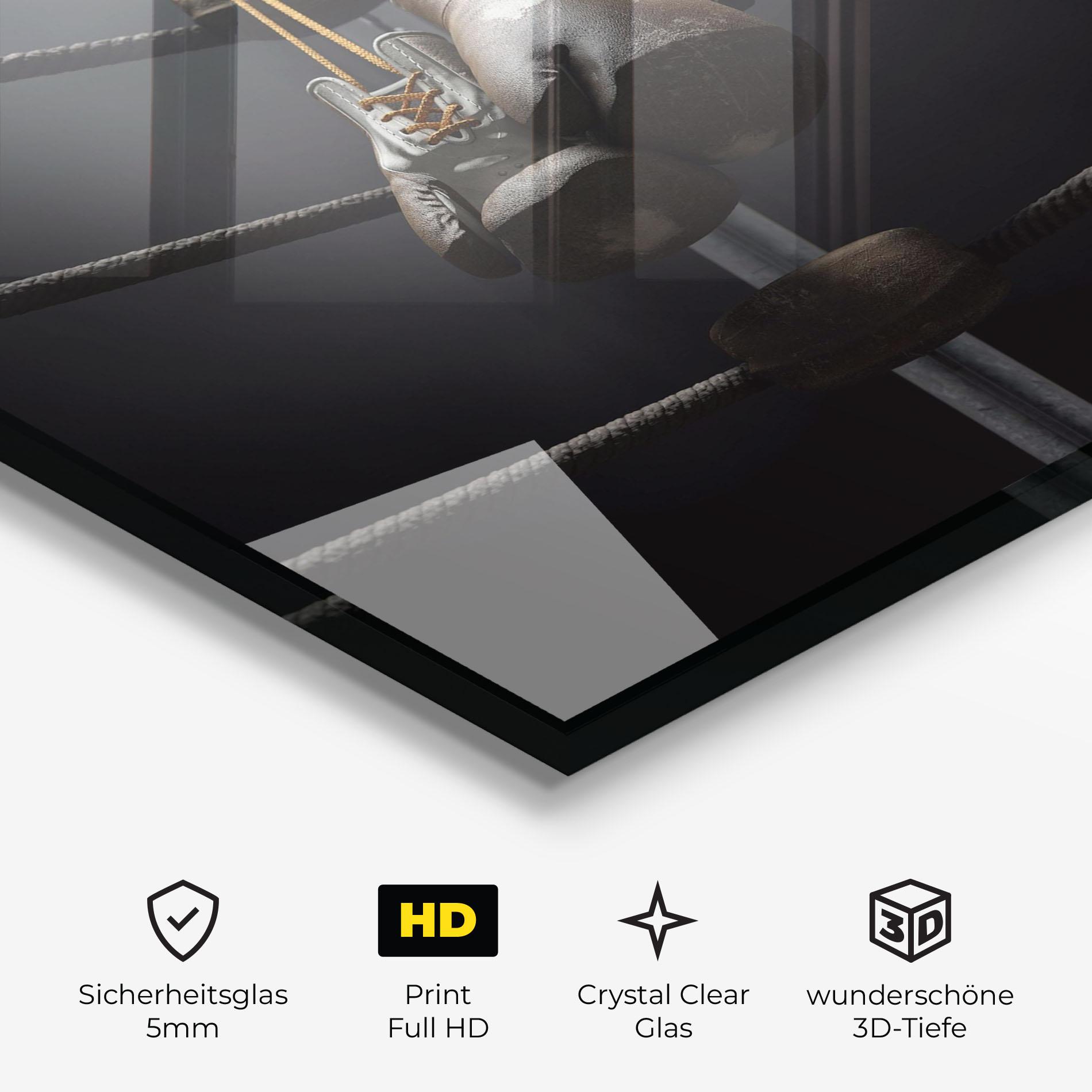 Glasbild Black Boxing Glove mockup 3