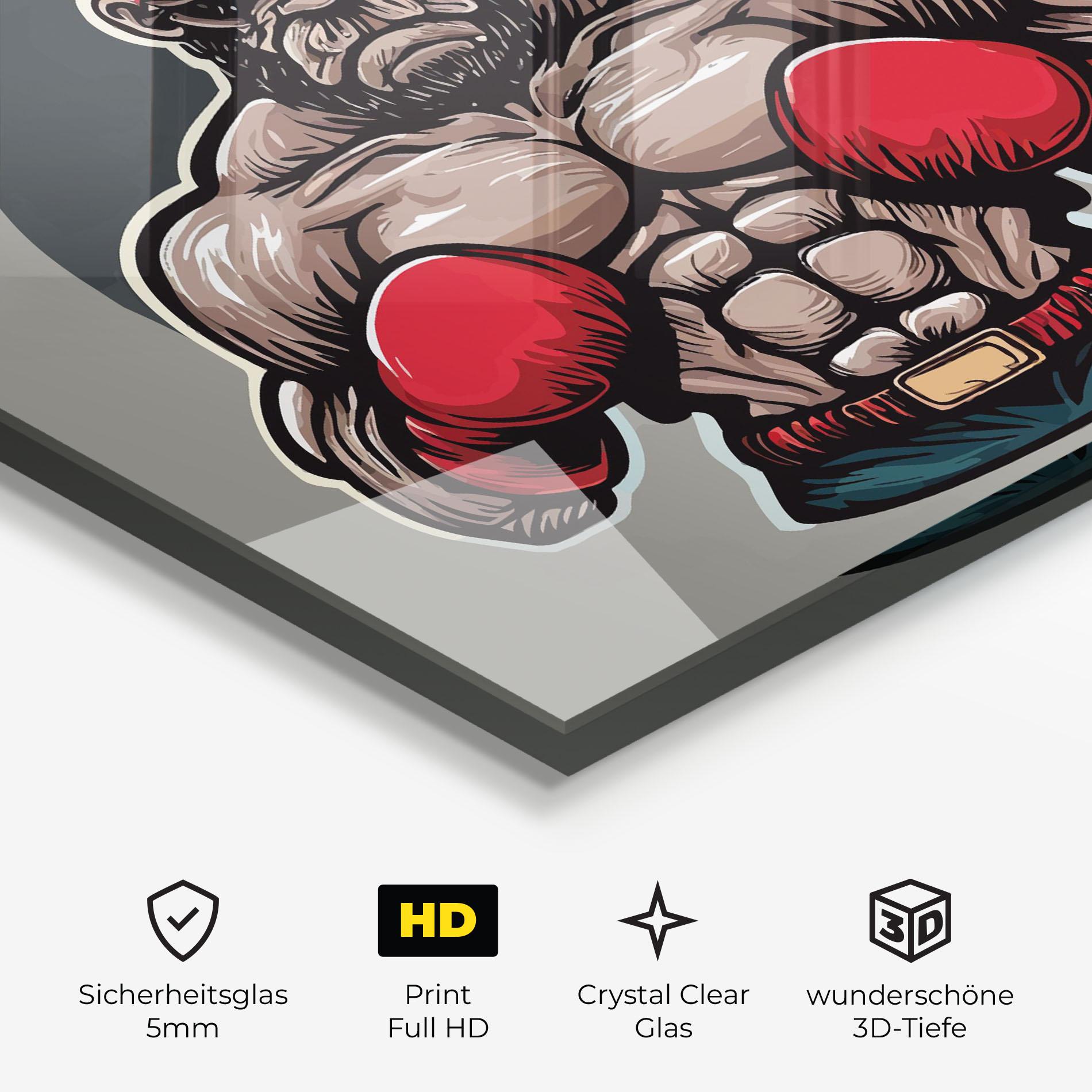Glasbild Boxer Character mockup 3