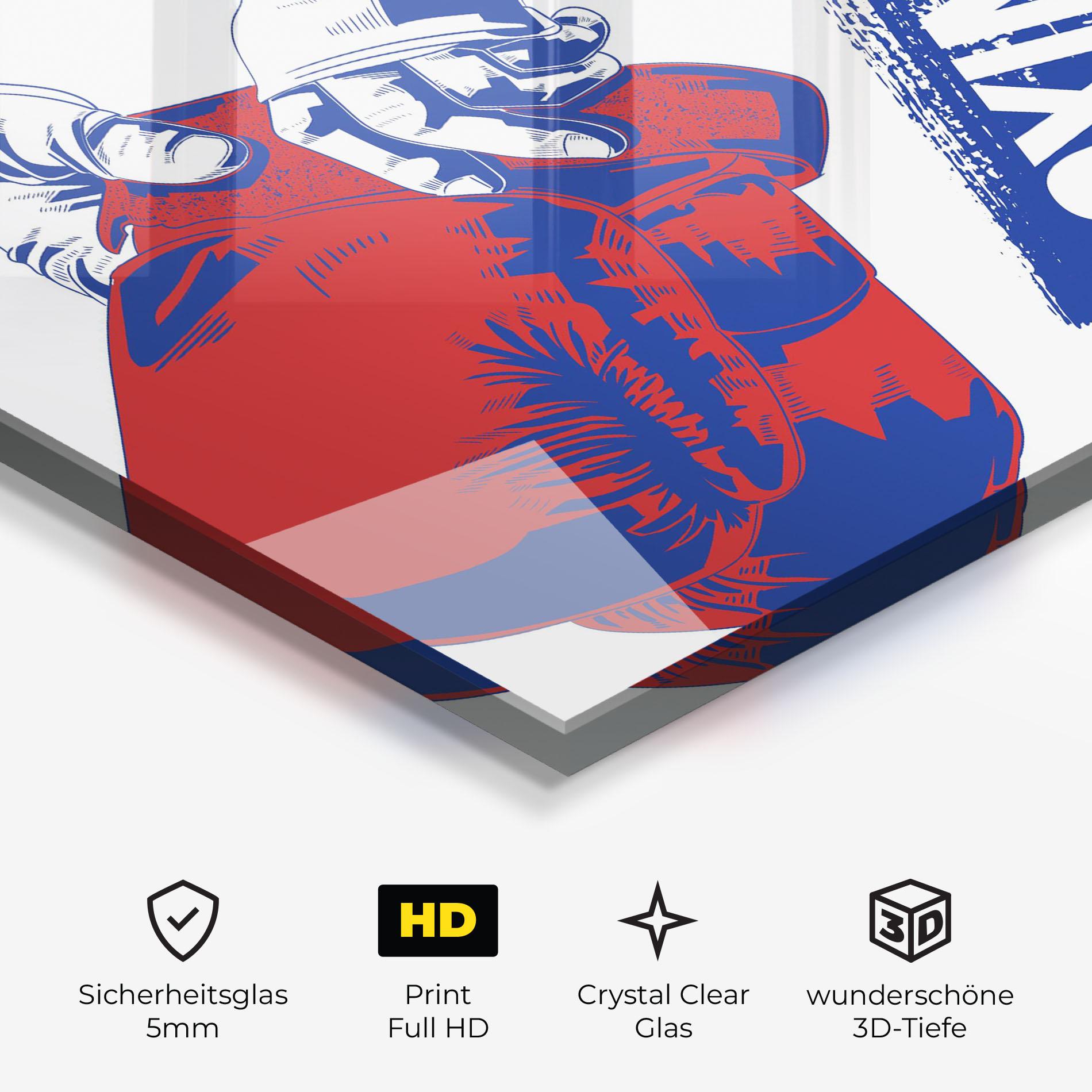 Glasbild Boxing Blue mockup 3