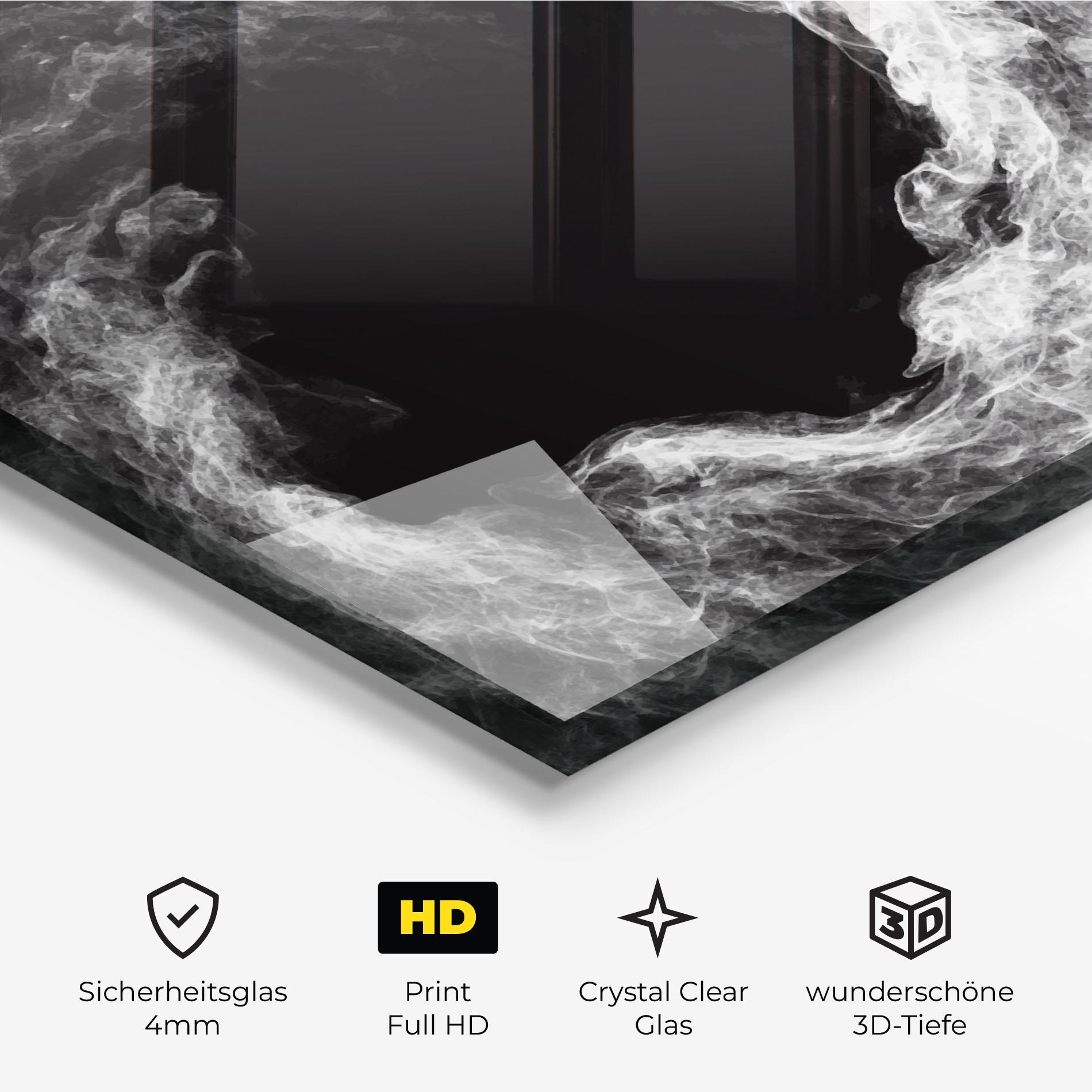 Glasbild Box White Smoke mockup 3