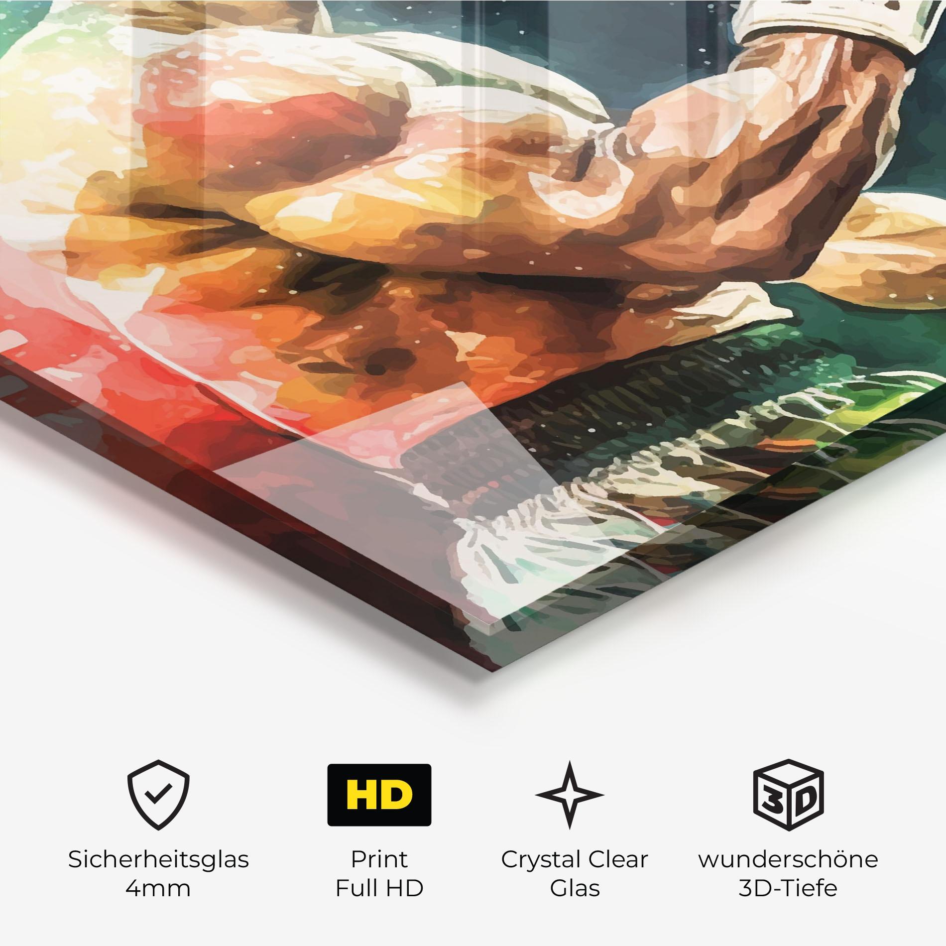 Glasbild Boxing Blue Red mockup 3