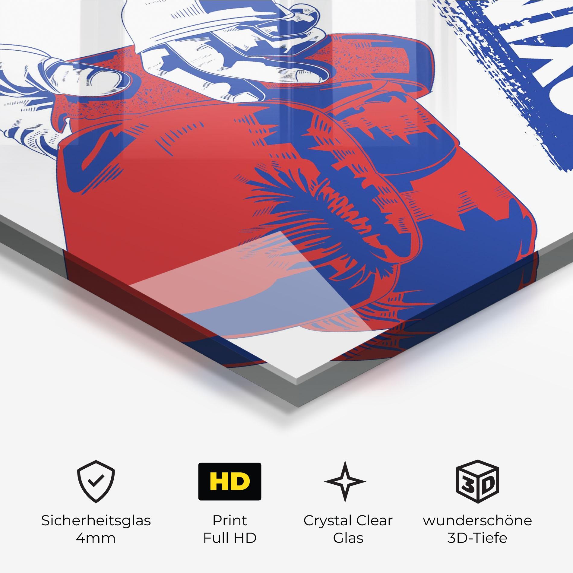 Glasbild Boxing Blue mockup 3