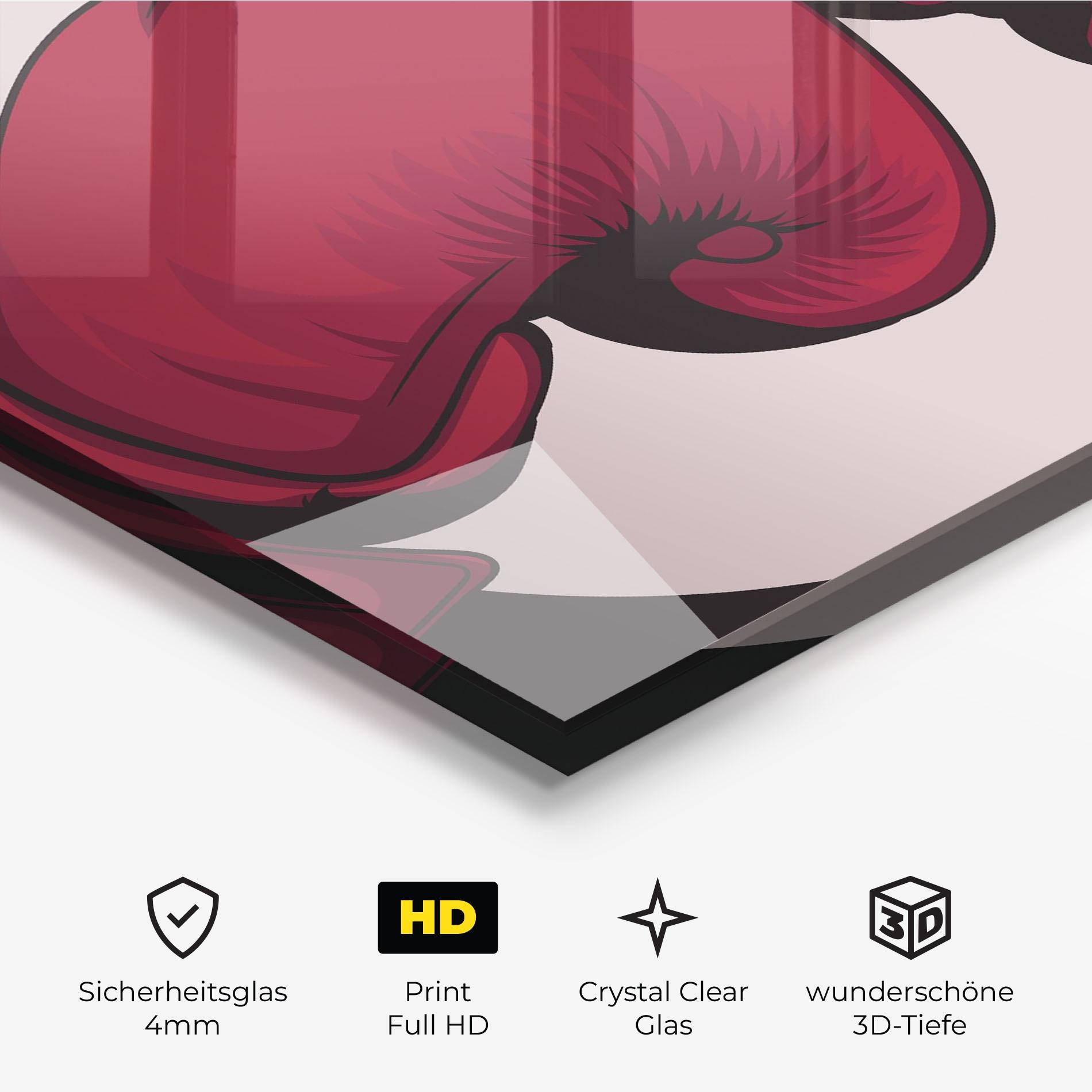 Glasbild Boxing Cream Circle mockup 3