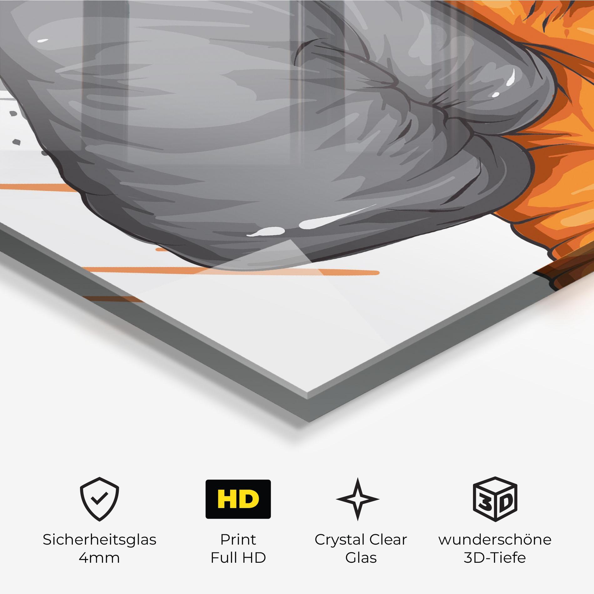 Glasbild Grey Orange Glove mockup 3