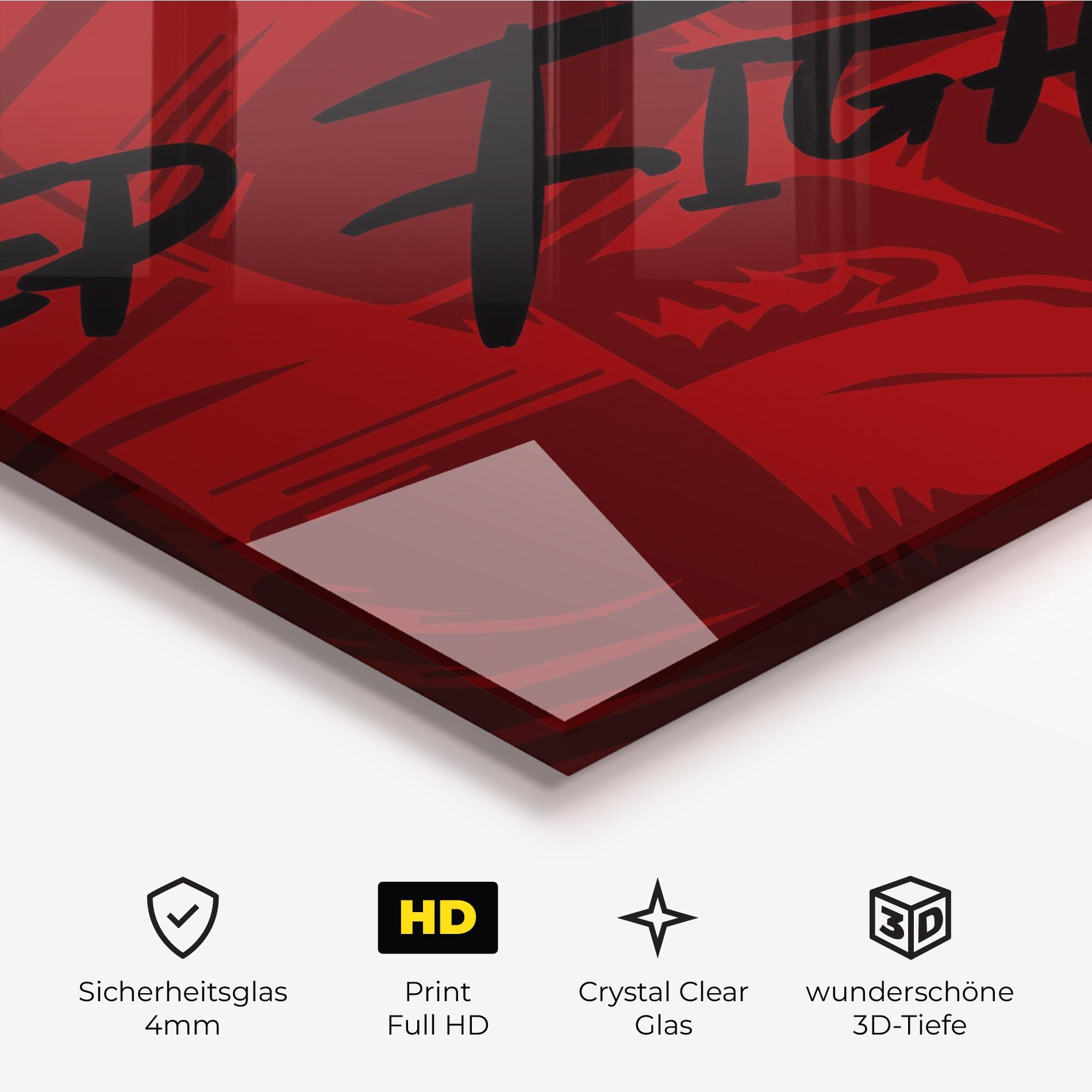 Glasbild Keep Fighting mockup 3