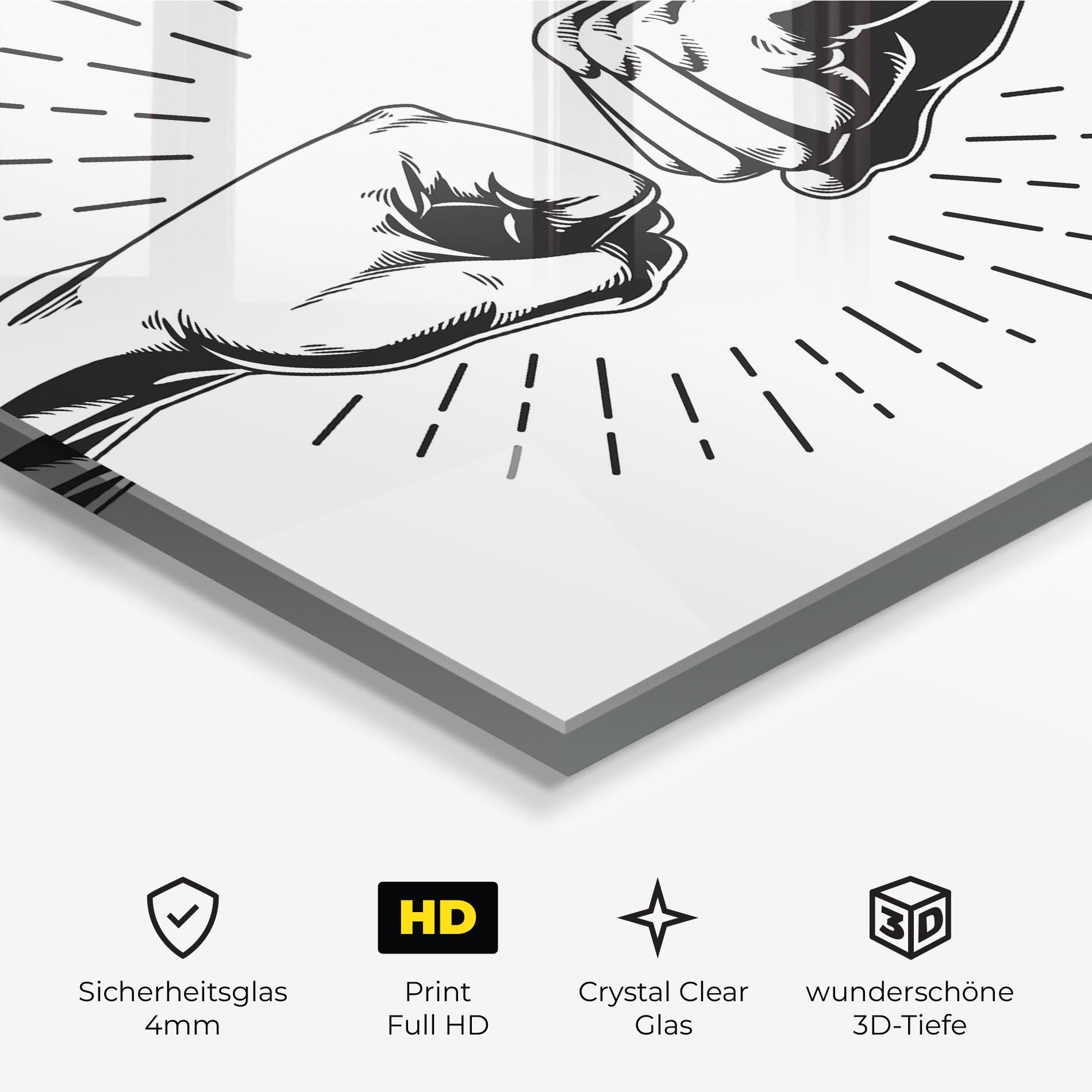 Glasbild White Handshake Box mockup 3