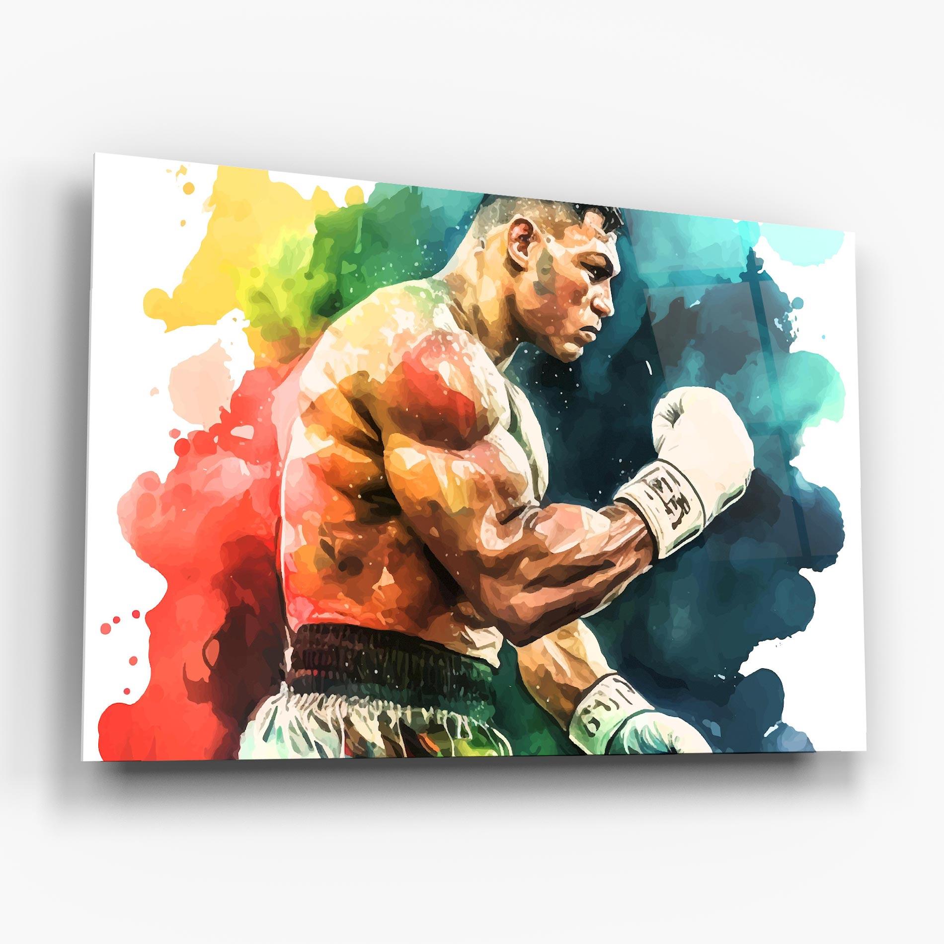 Glasbild Boxing Blue Red mockup 6