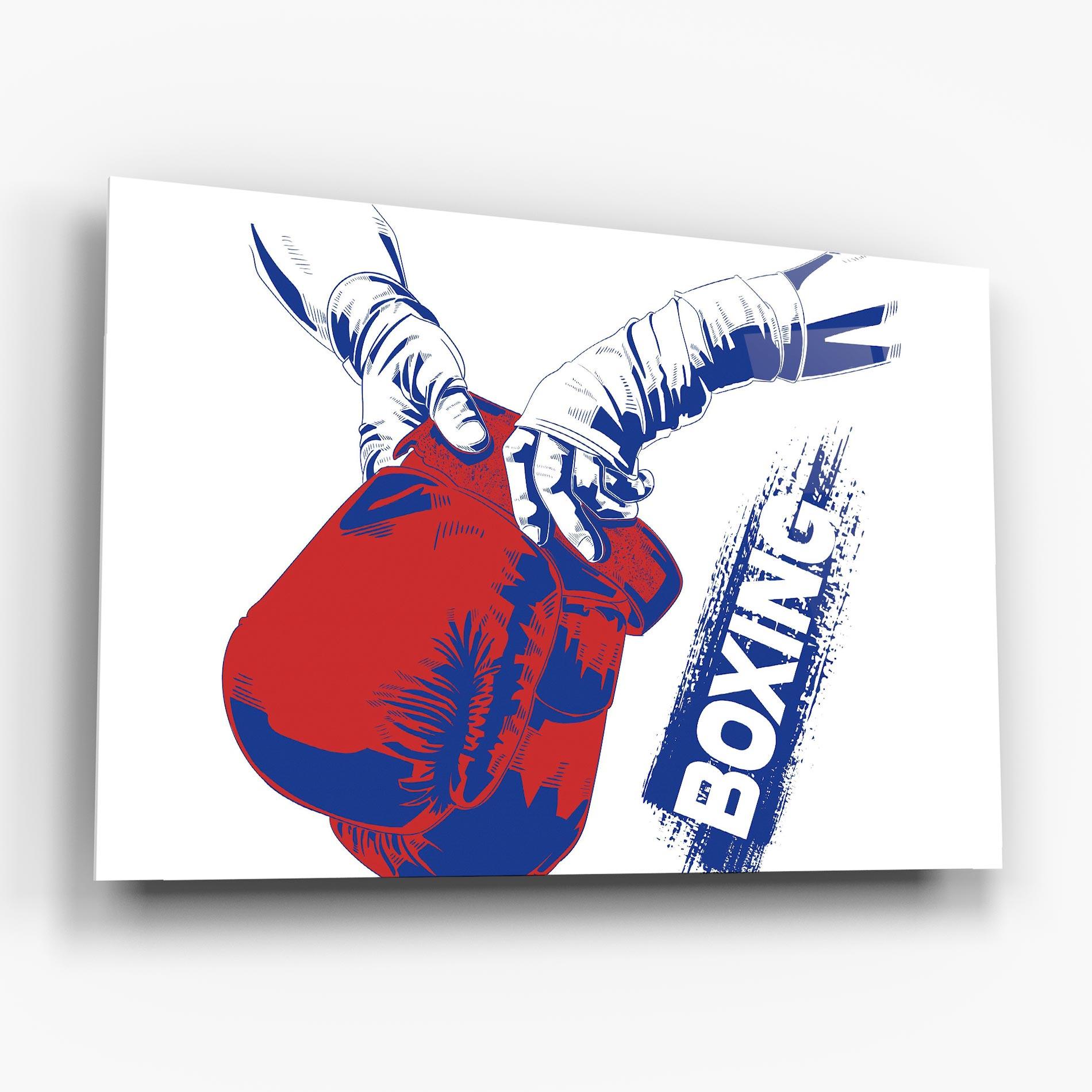 Glasbild Boxing Blue mockup 6