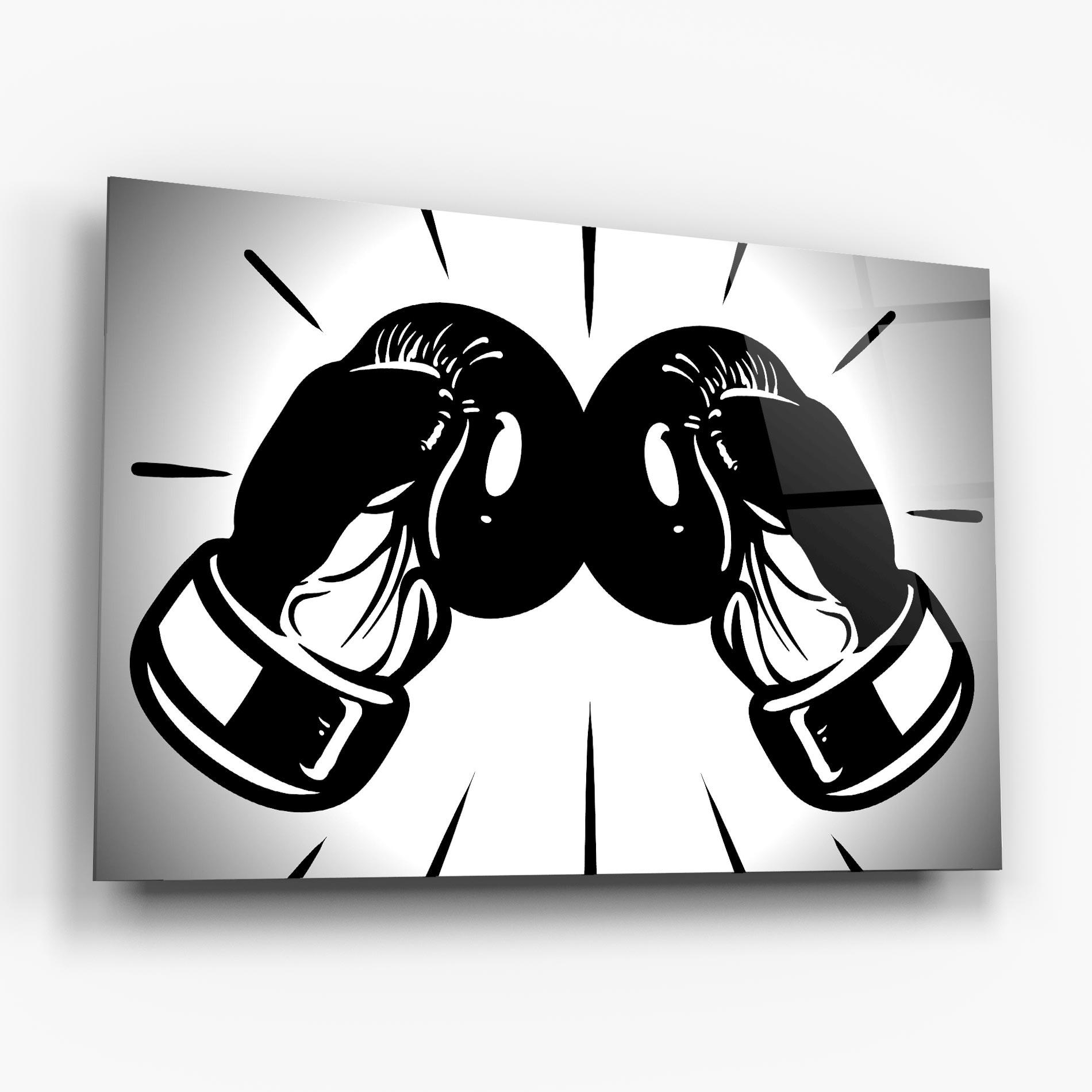 Glasbild Boxing Gloves Line mockup 6
