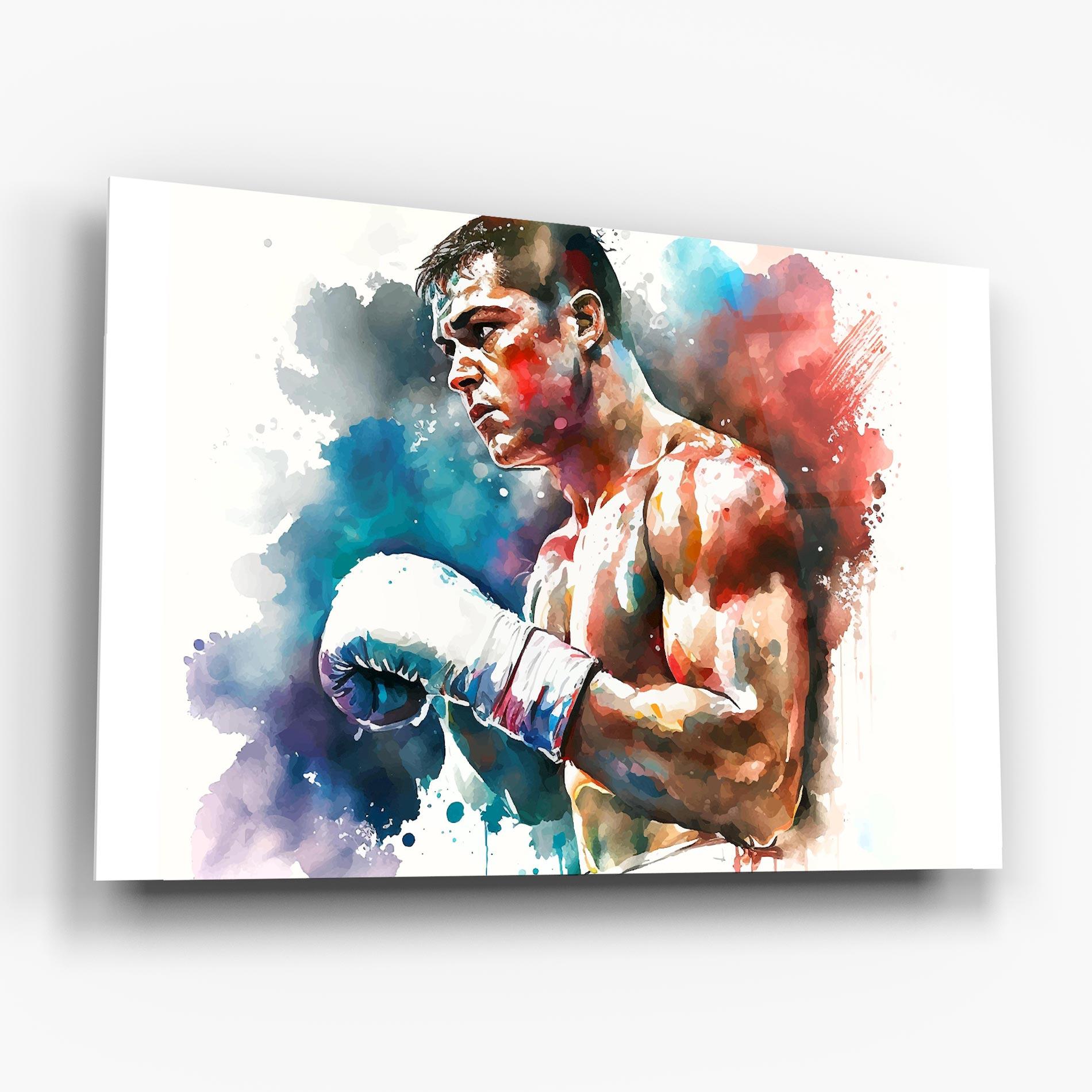 Glasbild Boxing Red Blue mockup 6