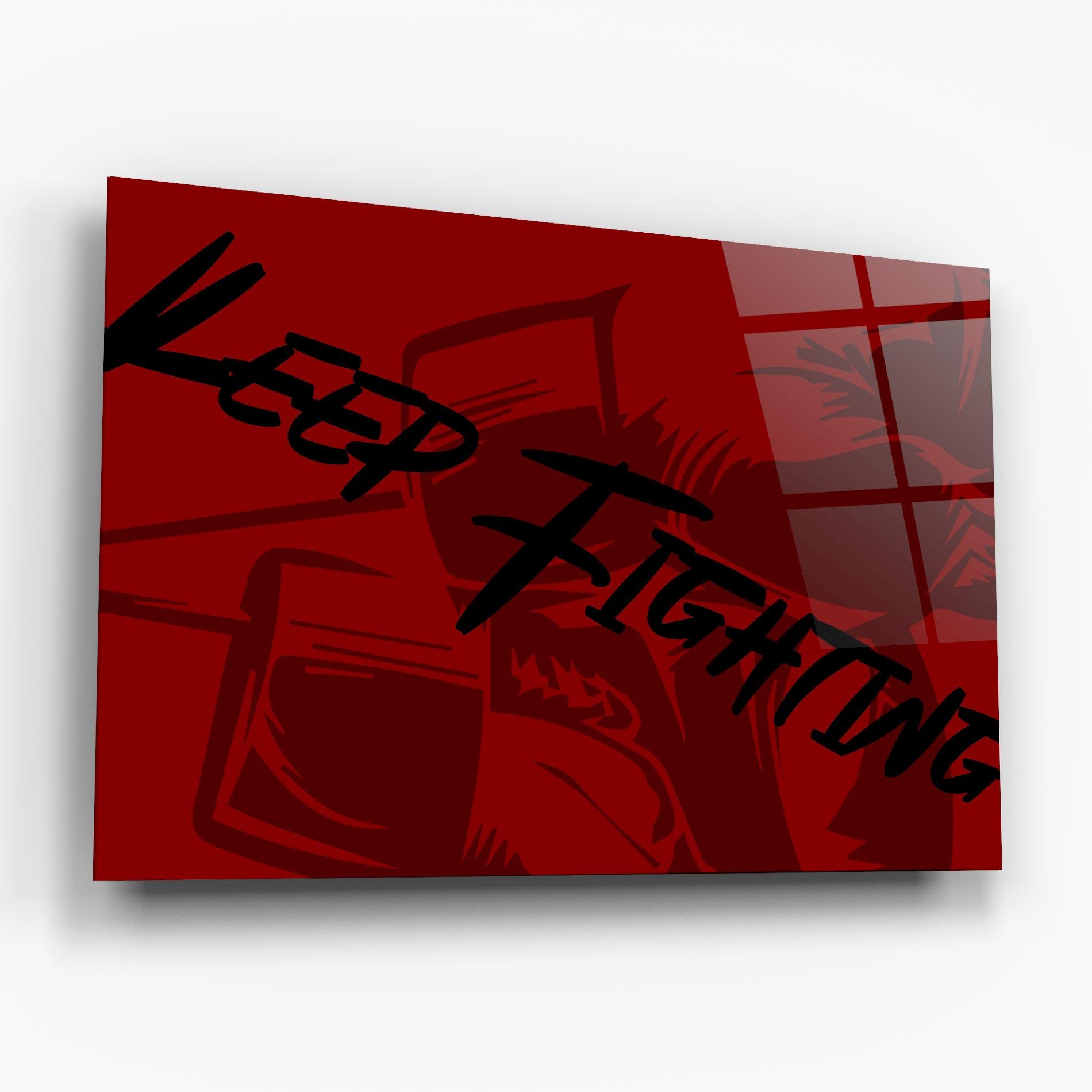 Glasbild Keep Fighting mockup 6