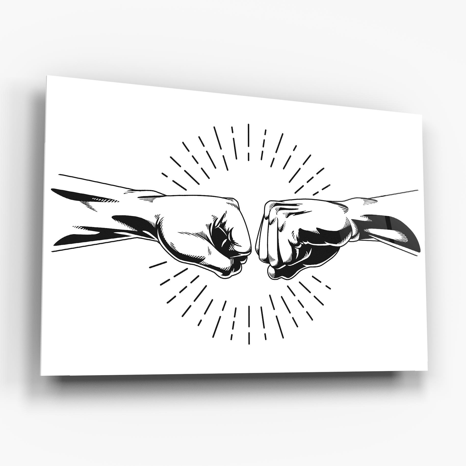 Glasbild White Handshake Box mockup 6