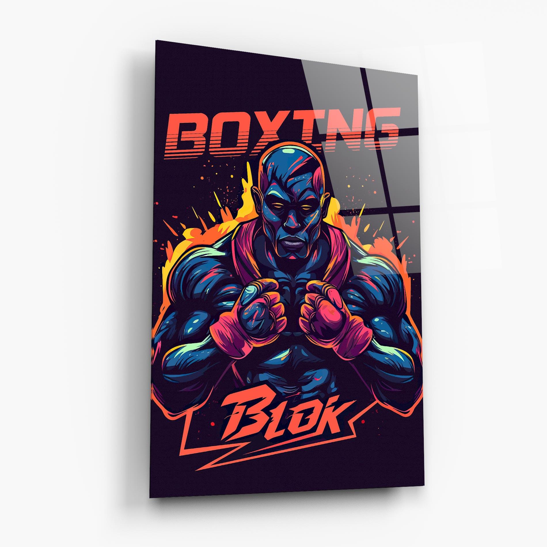 Glasbild Boxing Blok mockup 6