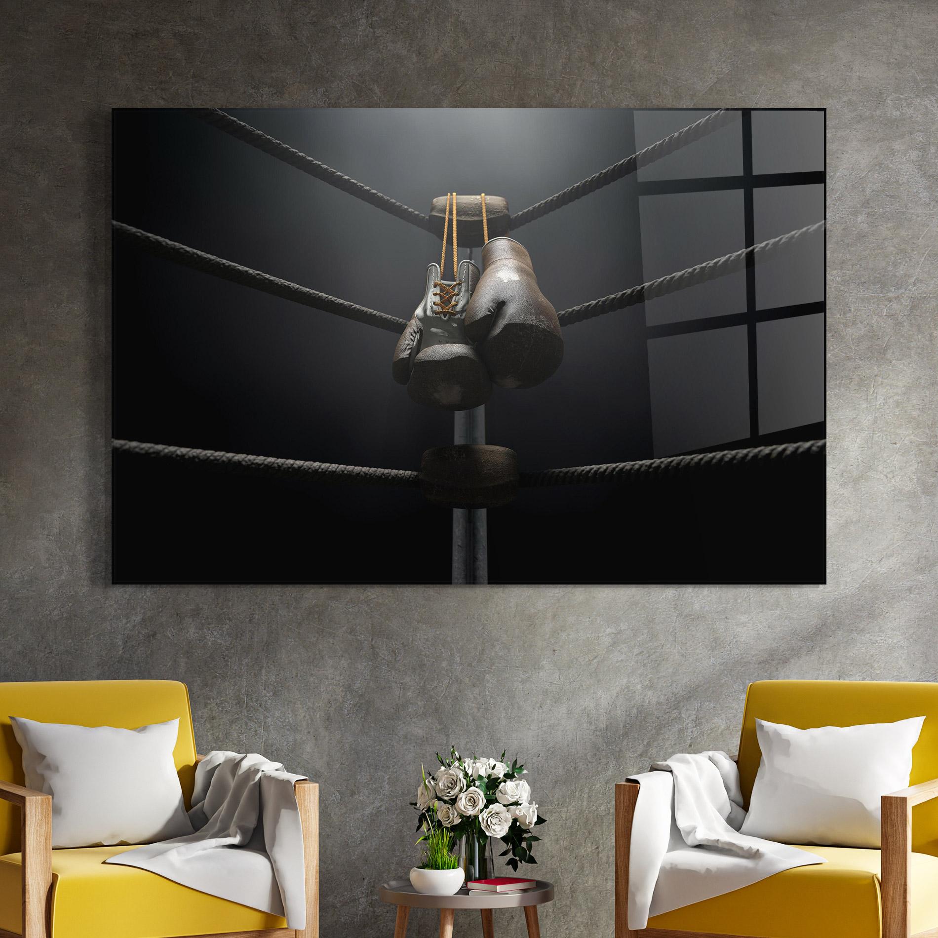 Glasbild Black Boxing Glove mockup 4