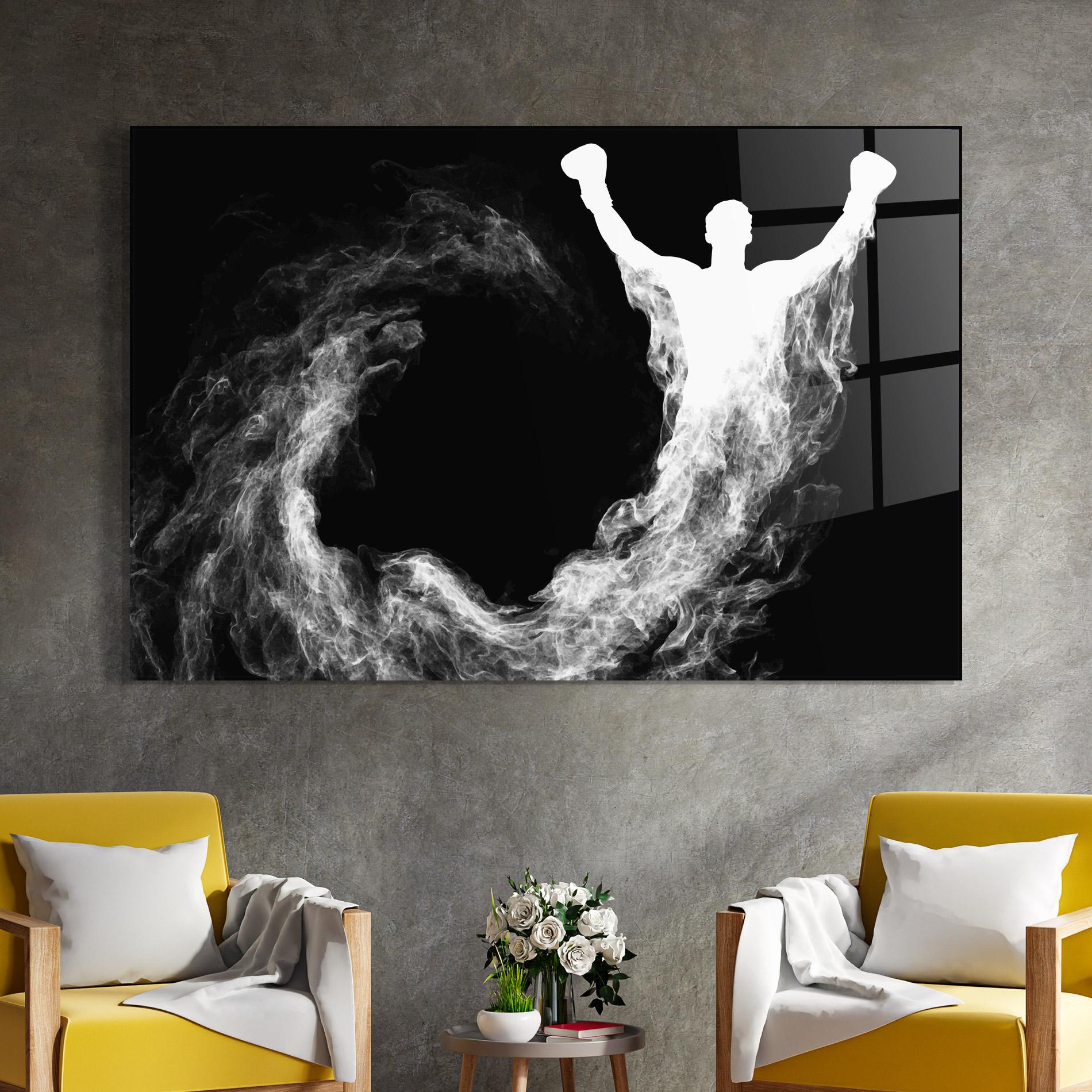 Glasbild Box White Smoke mockup 4