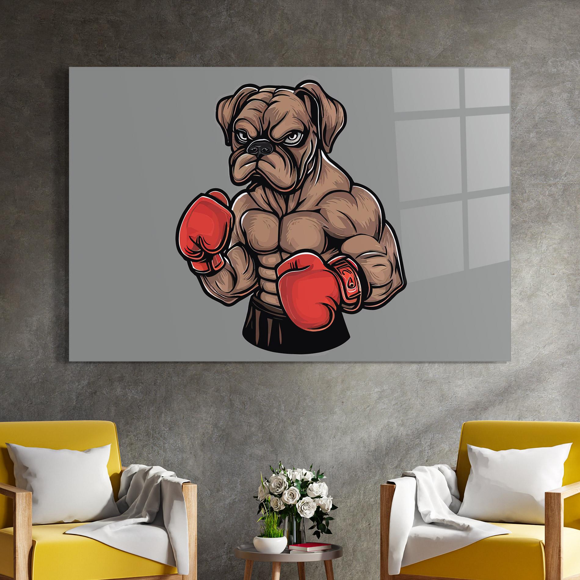 Glasbild Boxer Dog mockup 4
